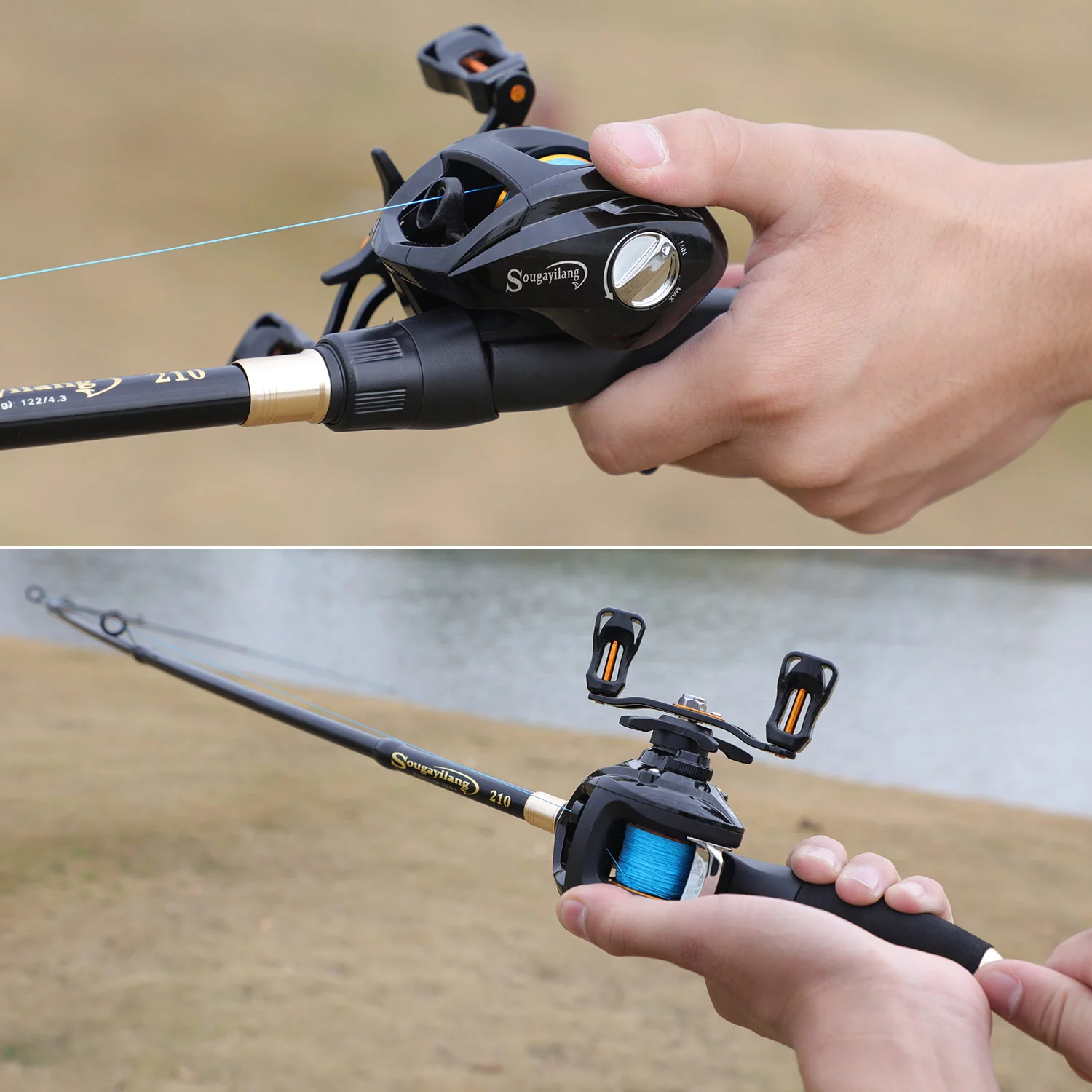 Sougayilang Baitcast Combo Telescopic Rod and 12＋1BB Baitcasting Reel for Travel Carp Bass Trout Fishing - Womvr