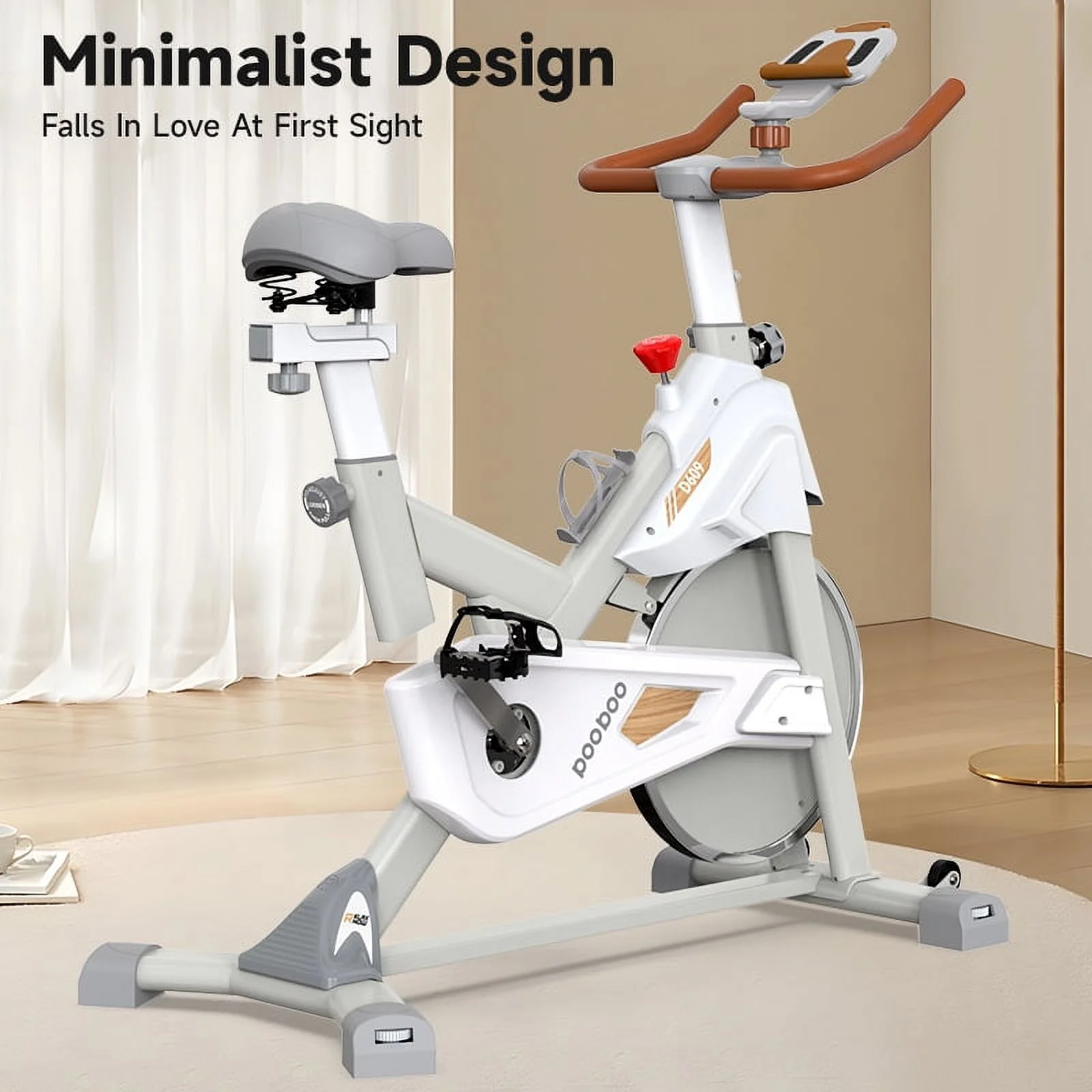 Pooboo Professional Bluetooth Magnetic Exercise Bikes Belt Driven Indoor Cycling Bike with Heavy-duty Flywheel - Womvr