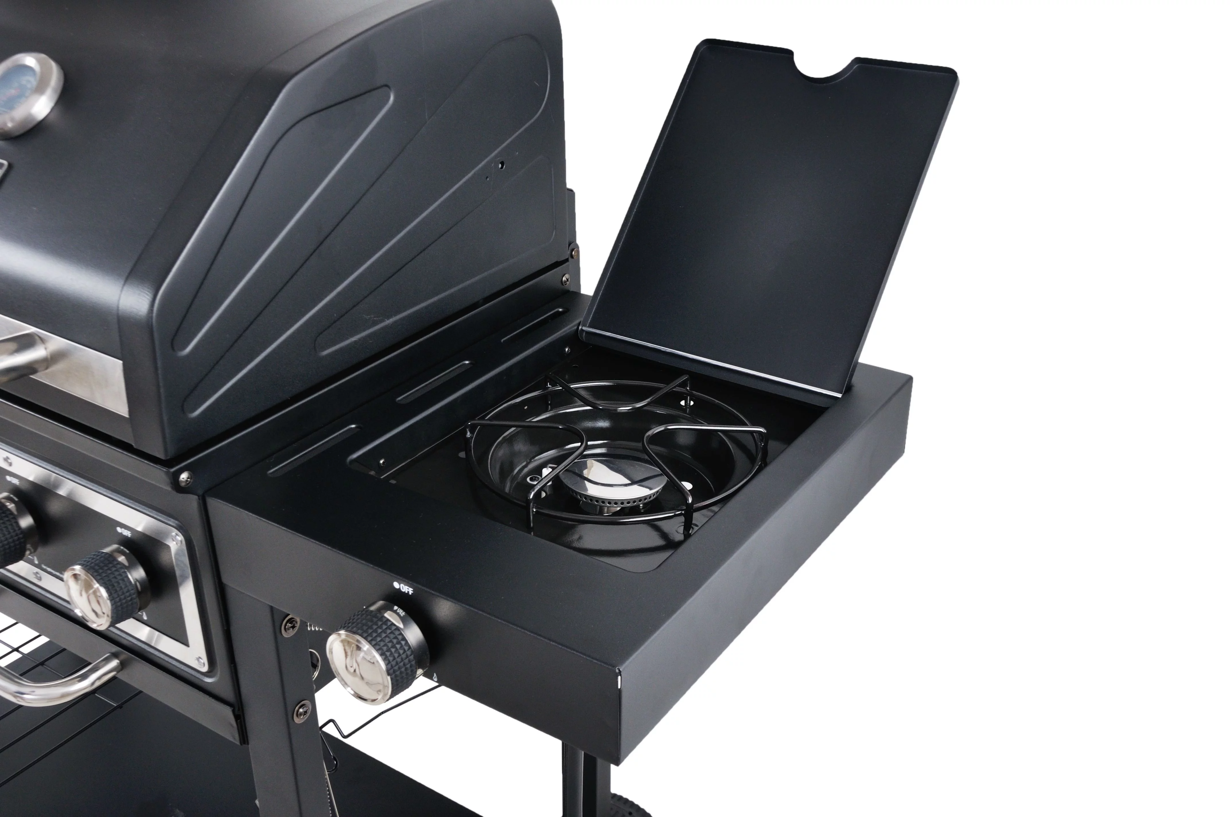 RevoAce Dual Fuel Gas & Charcoal Combo Grill, Black with Stainless - Womvr