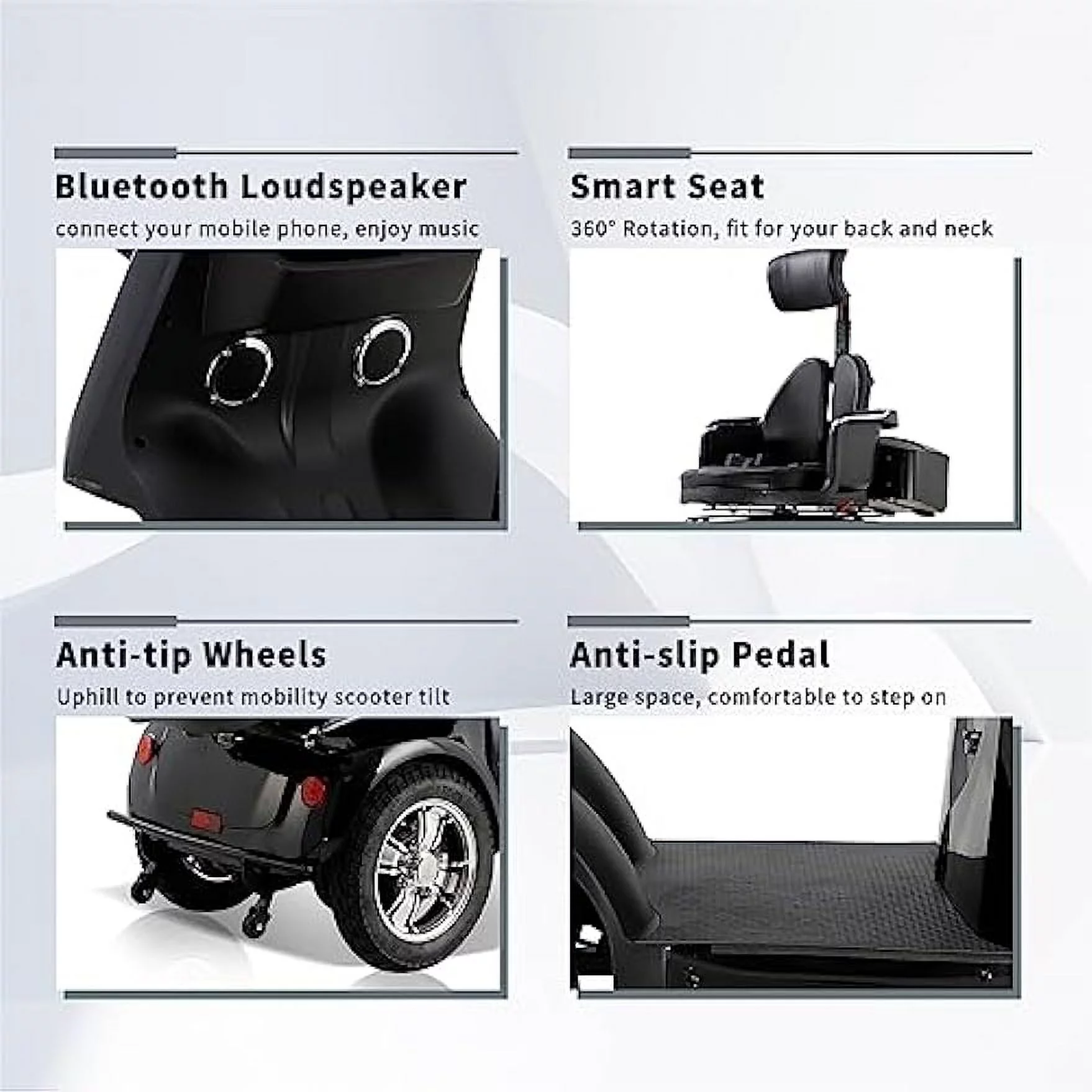 Heavy duty 4 wheel adult mobility Scooter Senior Medical Electric Mobility Scooter 800W Mobility scooter 500 lb capacity. - Womvr