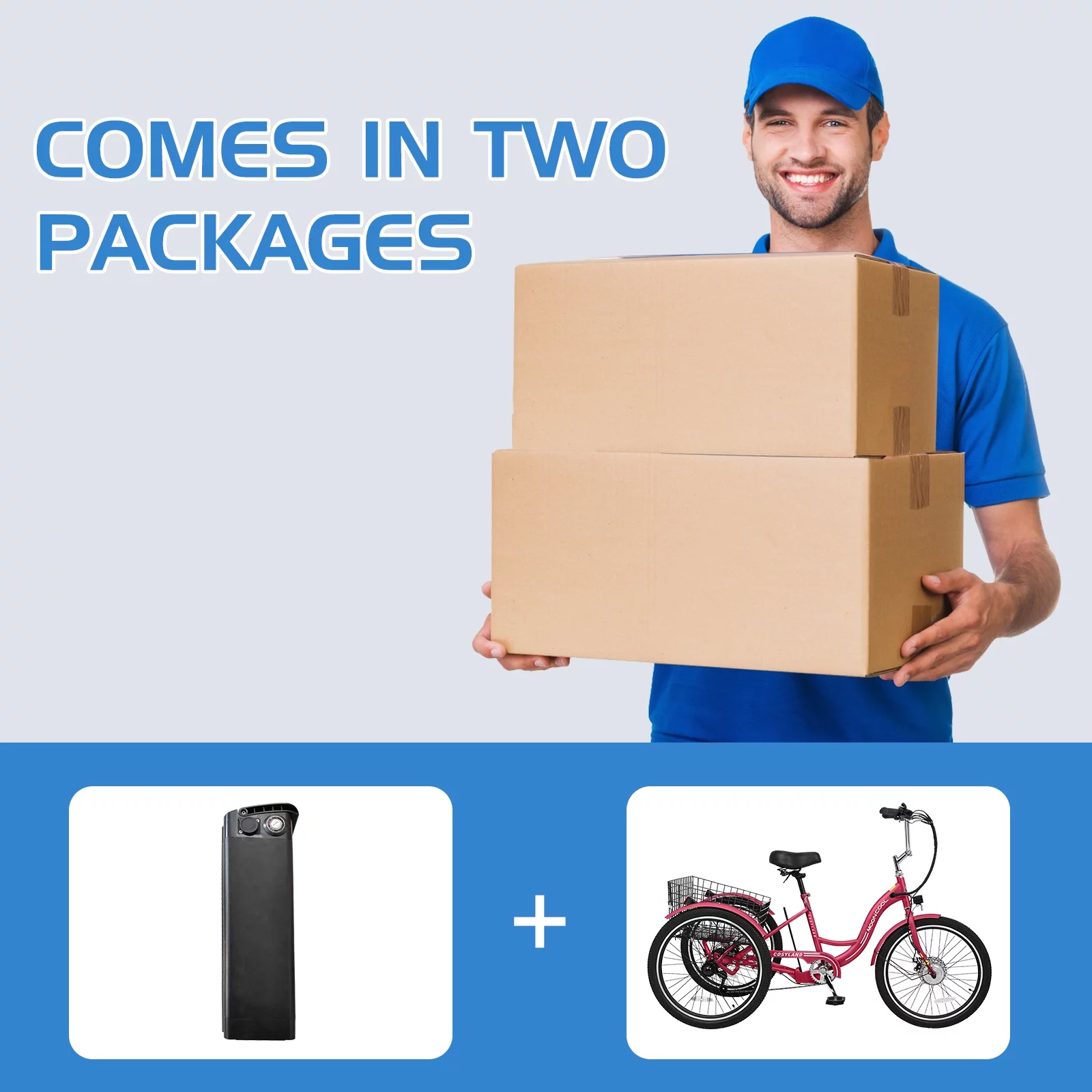 Docred 3 Wheel Electric Bike, 15.5 mph 500W Electric Tricycles for Adult .36V 7 Speeds Electric Trike,24In - Womvr