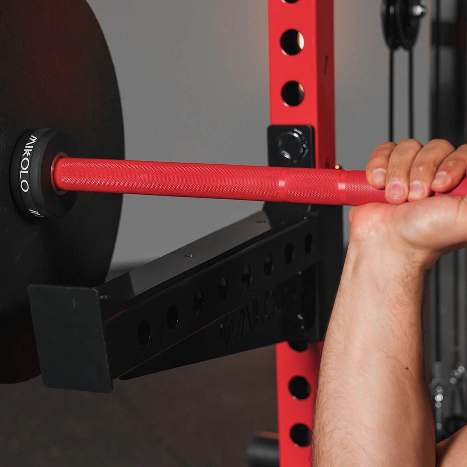 Mikolo Power Rack Cage, 1500 lbs Weight Rack with Cable Crossover Machine,Multi-Function Squat Rack with J Hooks,Dip Bars and Landmine for Home Gym (Black), Plate Loaded Machine - Womvr