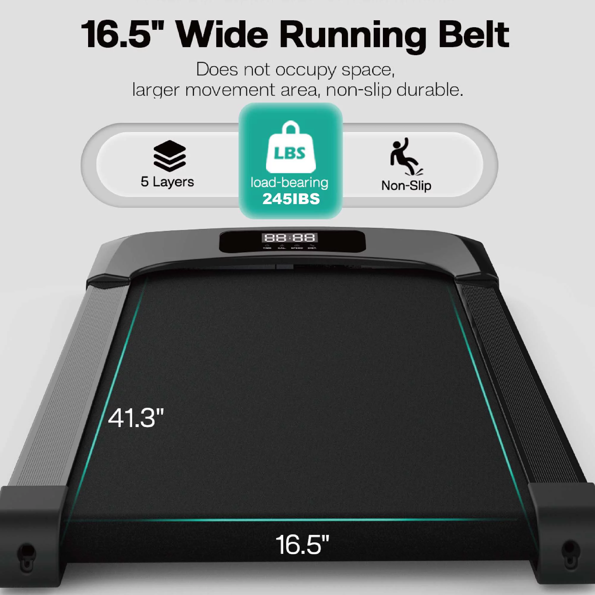 Aukfa Under Desk Treadmill, Slim Walking Pad for Home Office Workout, 245 lb Capacity, 4 mph Speed - Womvr