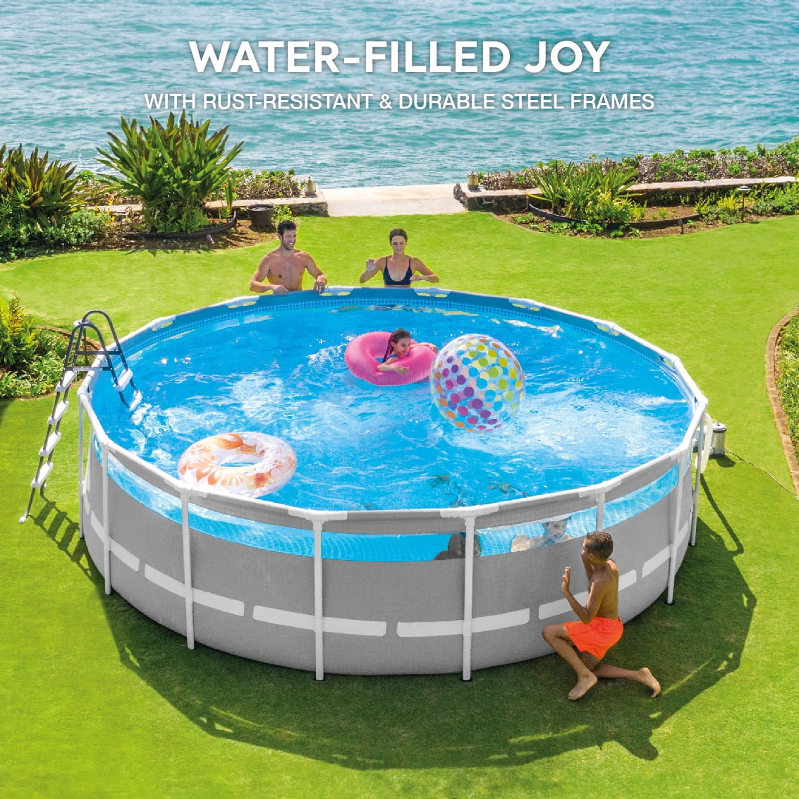 Intex 26729EH 16ft x 48in Clearview Prism Above Ground Swimming Pool w/Pump - Womvr