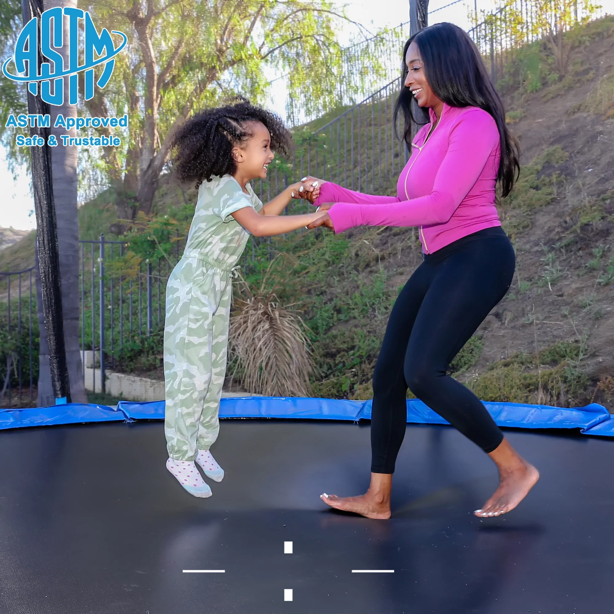 Gymax 8 FT Outdoor Trampoline Bounce Combo W/Safety Closure Net Ladder - Womvr