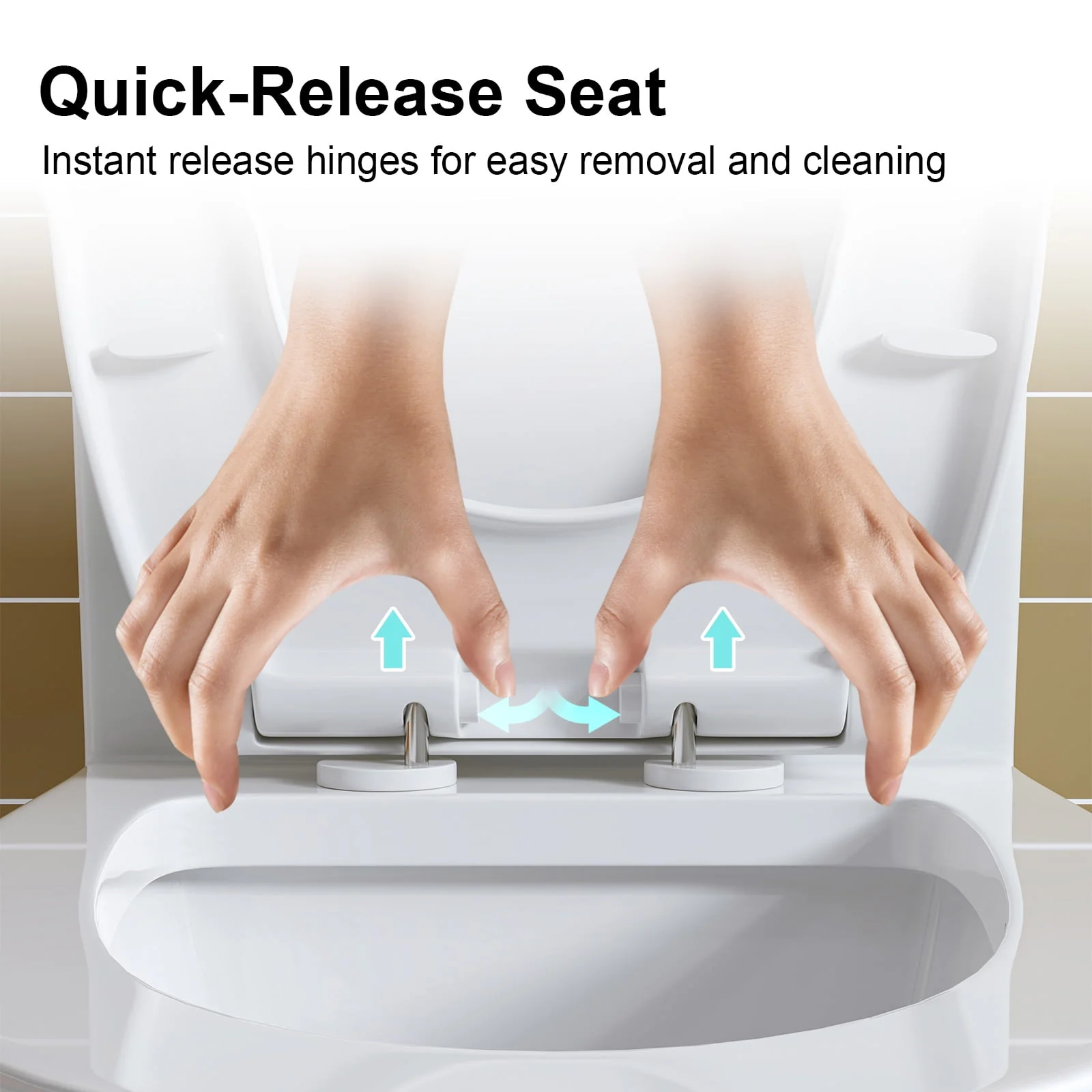 HOROW T0338W Elongated One Piece Toilet with Comfort Chair Seat ADA Height 17.3