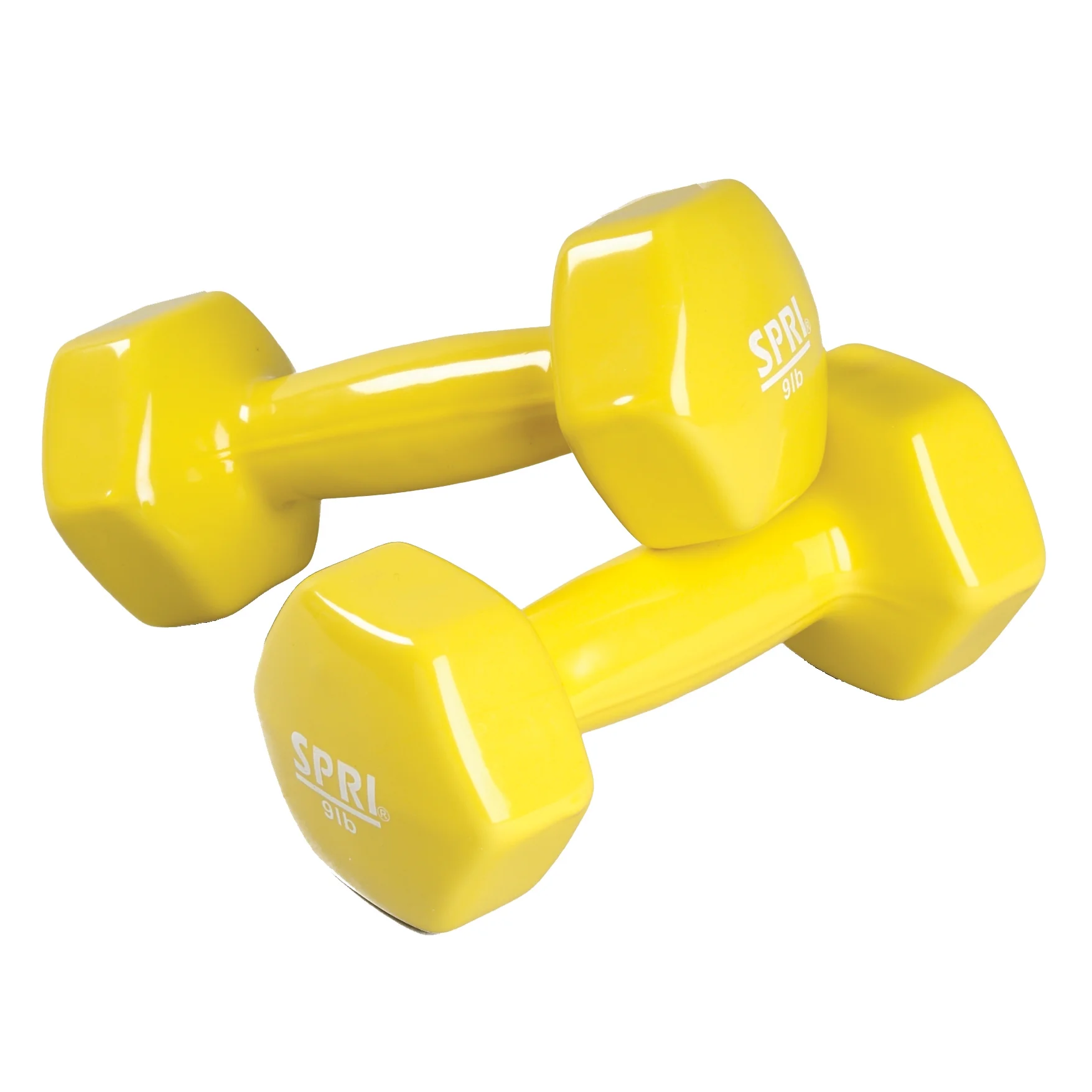 SPRI Deluxe Vinyl Dumbbells, 15 lb Pair, Grey - Womvr