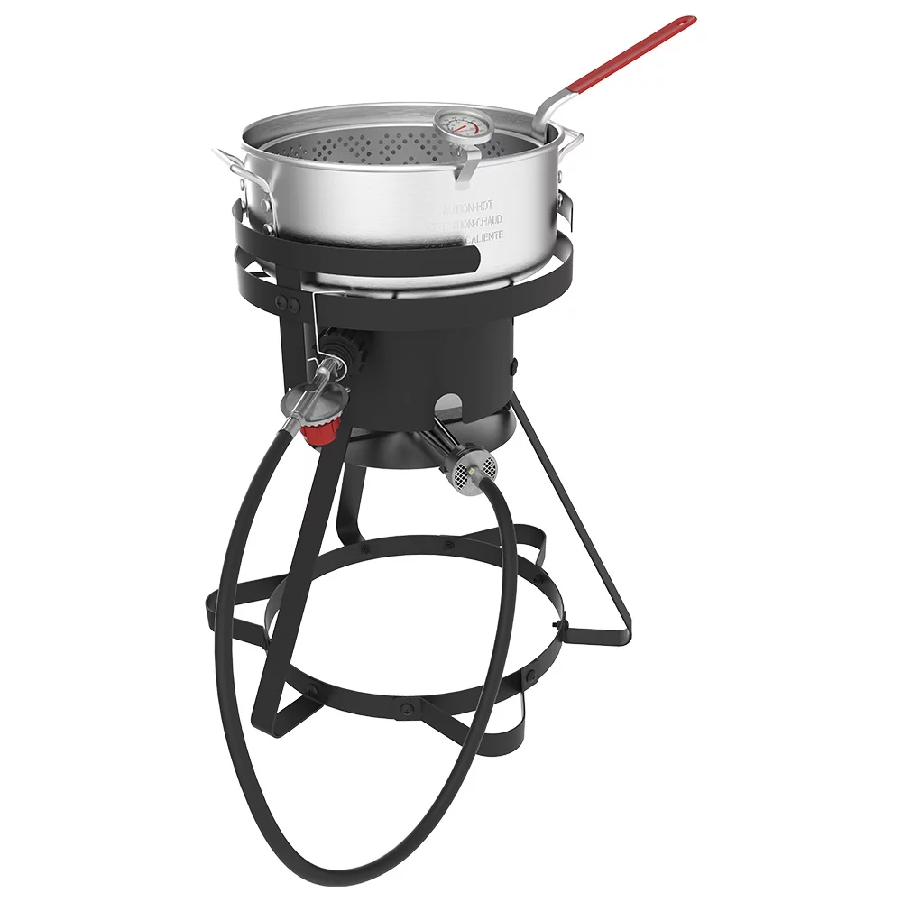 Nexgrill 18 Qt. Aluminum Fish Fryer w/ Double Basket, Perfect Outdoor Deep Fryer, Boiler, & Portable Cooker - Womvr