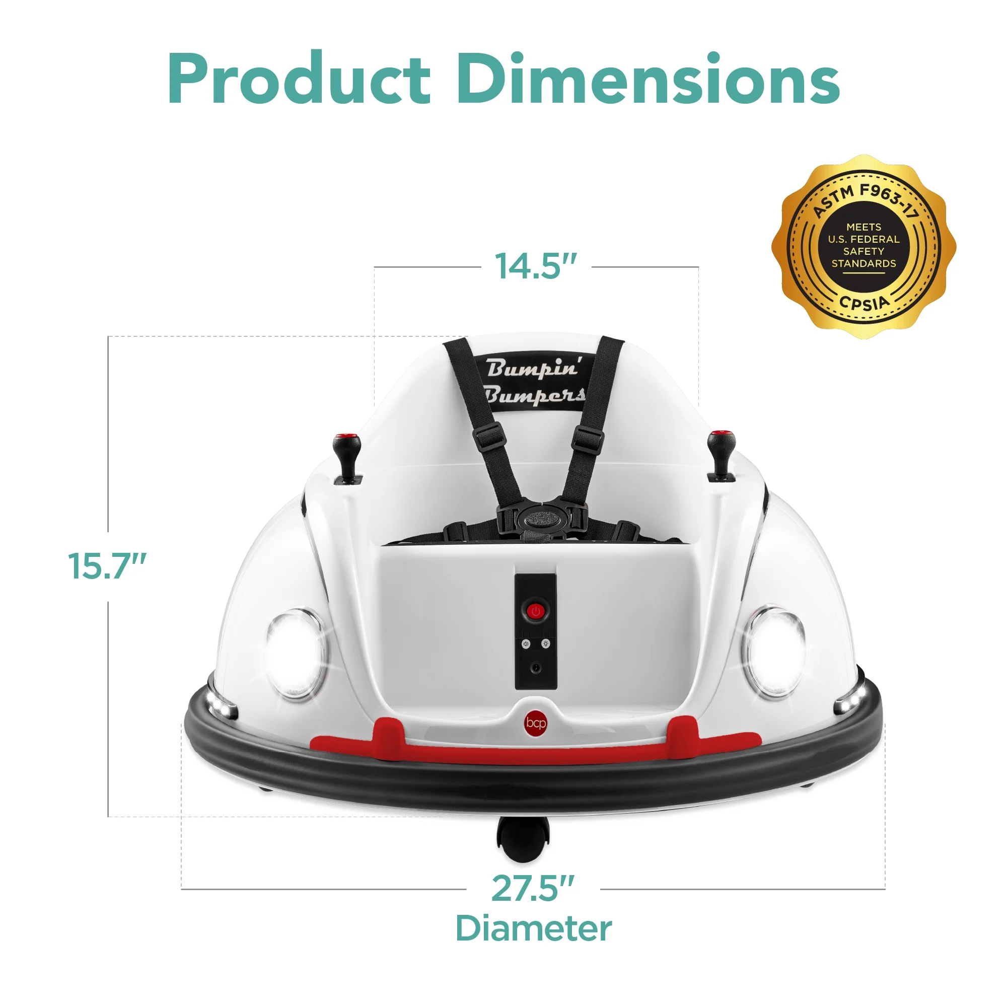 Best Choice Products 6V Kids Ride On Bumper Car Toy w/ Remote Control, Harness, Lights, 360 Degree Spin - Pink - Womvr