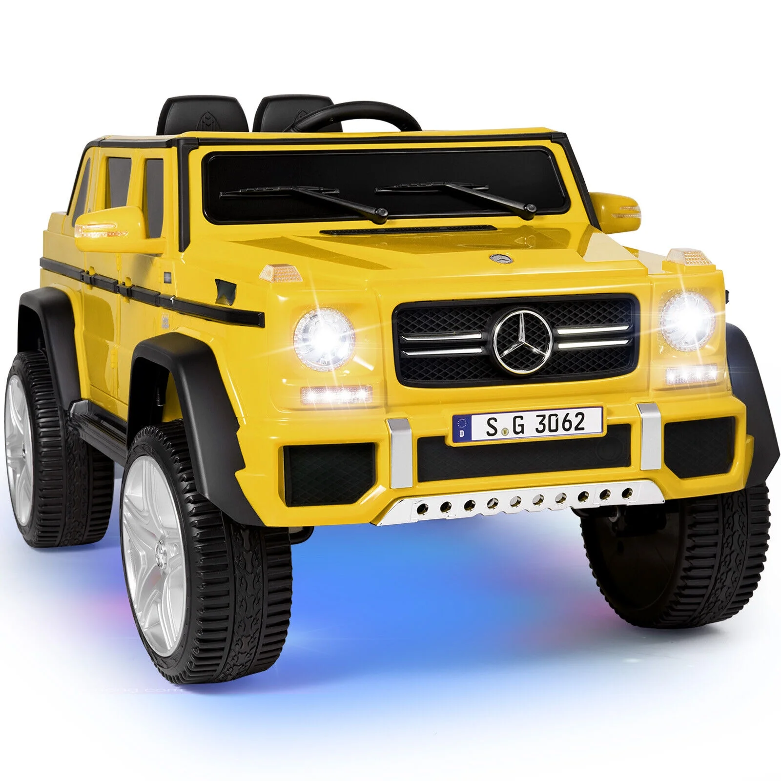 JOYLDIAS 12V Mercedes-Benz G650S Kids Ride On Car Electric Toy w/Remote Control, 3 Speeds, LED Lights, Bluetooth, Music(Pink) - Womvr