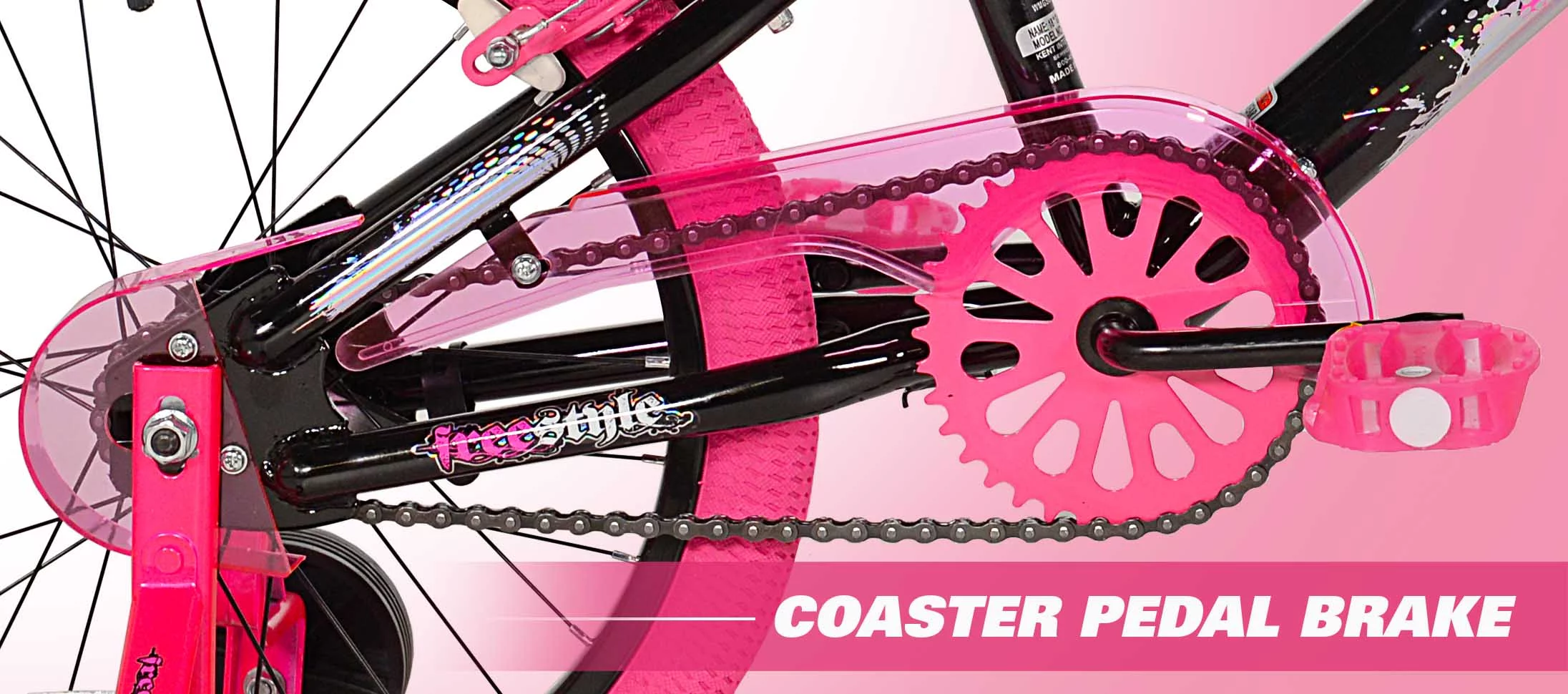 Kent Bicycles 18 inch Girl's Sparkles Bicycle, Black and Pink - Womvr