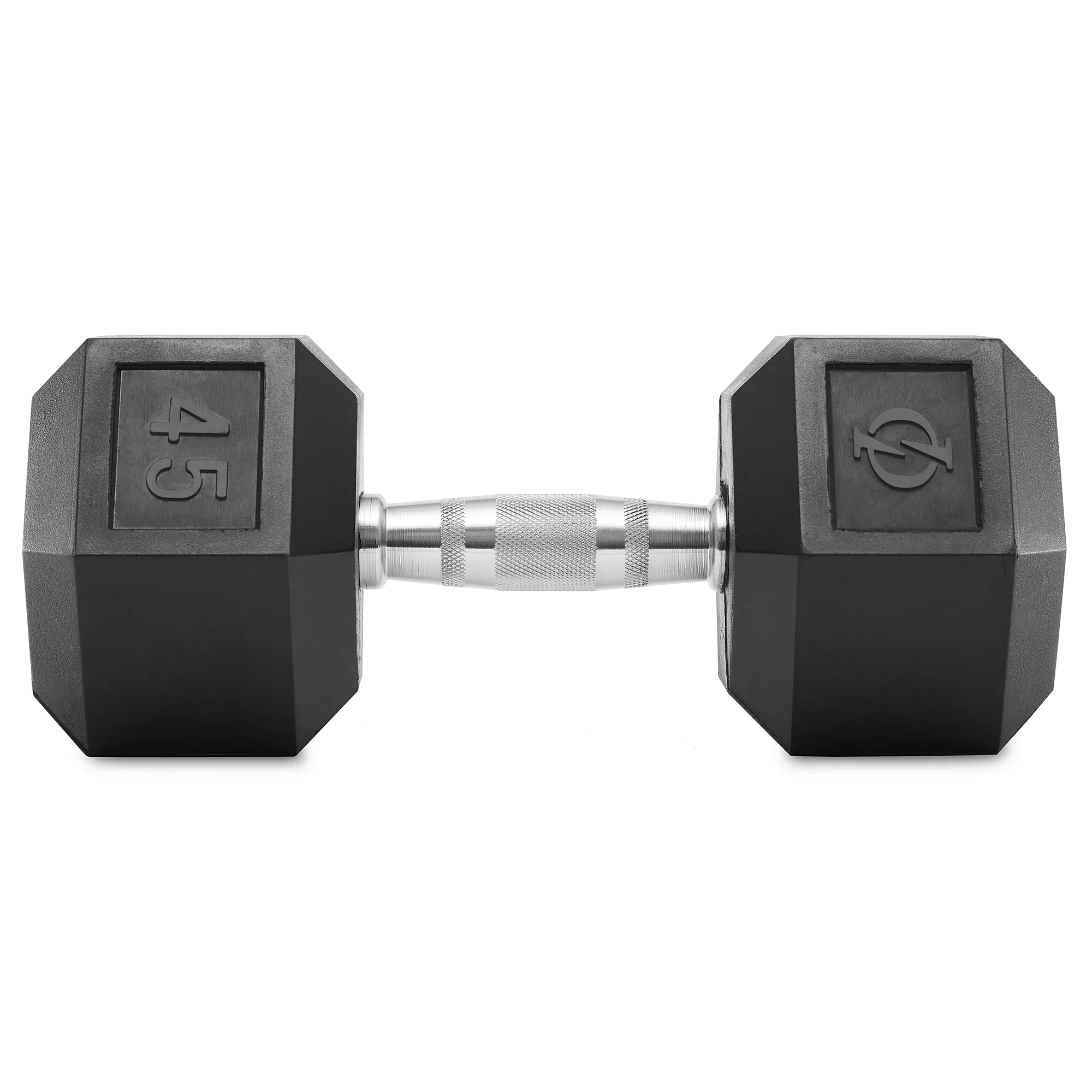 Philosophy Gym Rubber Coated Hex Dumbbell Hand Weights, 45 lb Pair - Womvr