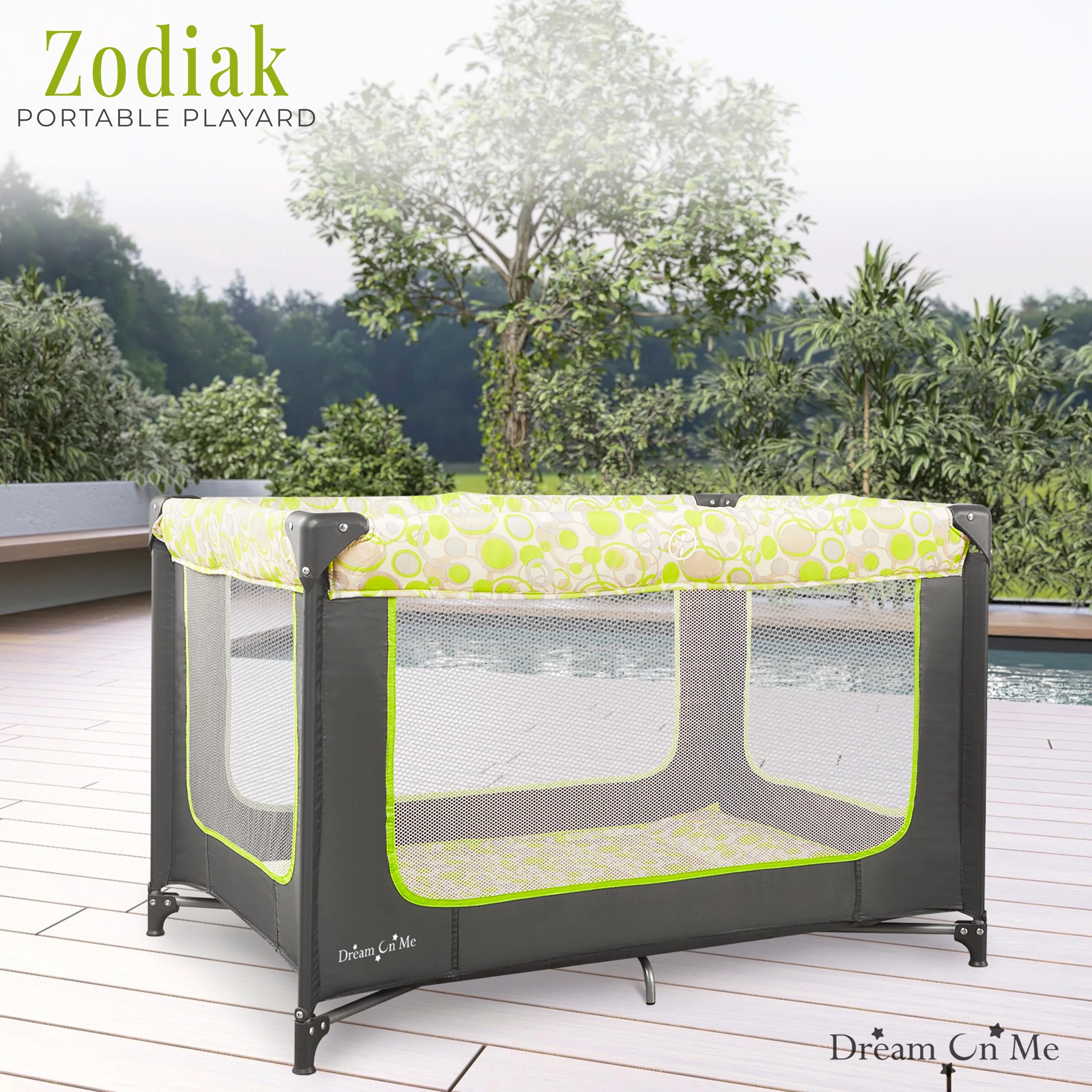 Dream On Me Zodiak Portable Playard with Carry Bag & Shoulder Strap, Navy - Womvr