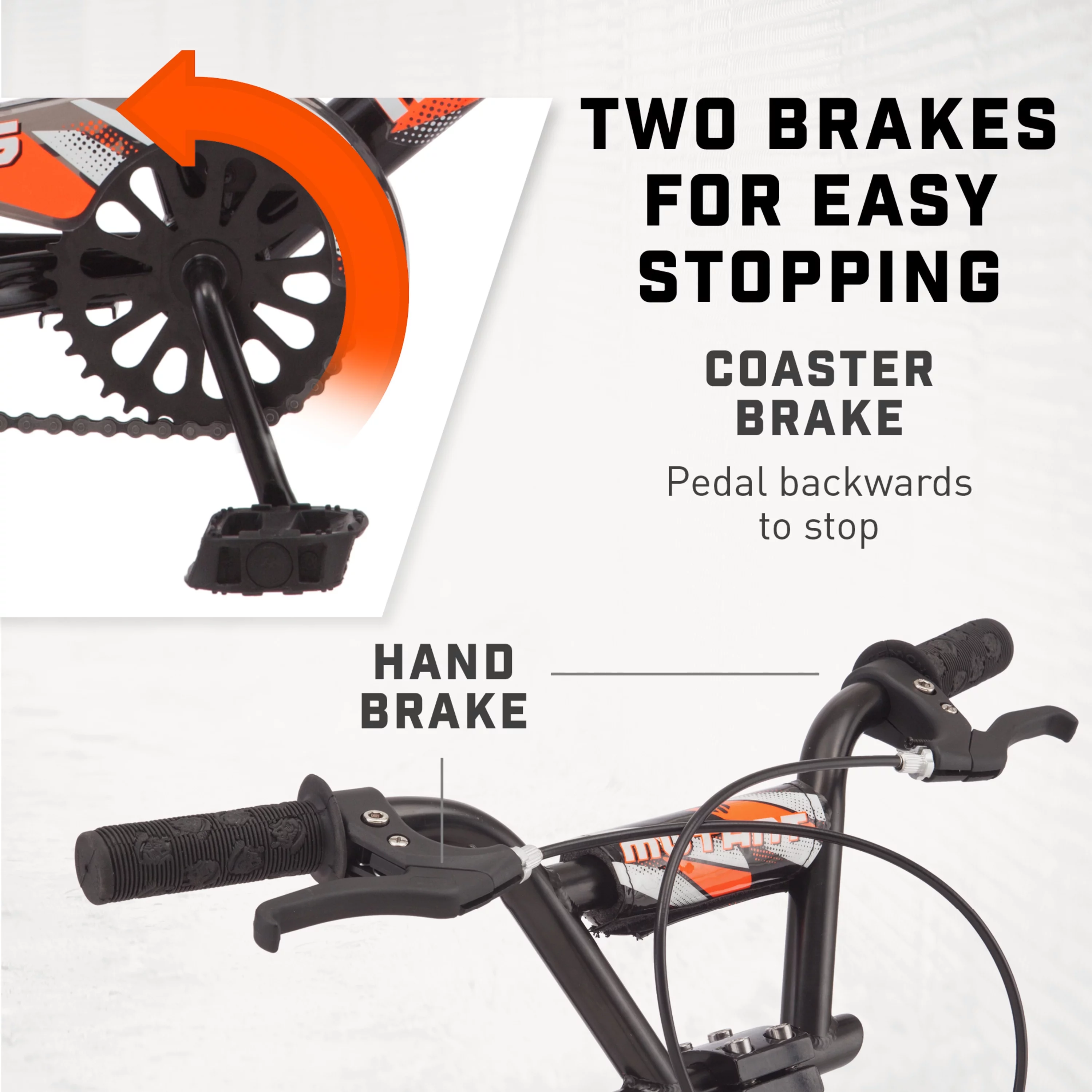 Mongoose Mutant 16 inch Kid's BMX Bike, Boys/Girls, Ages 3-5, Black & Orange - Womvr