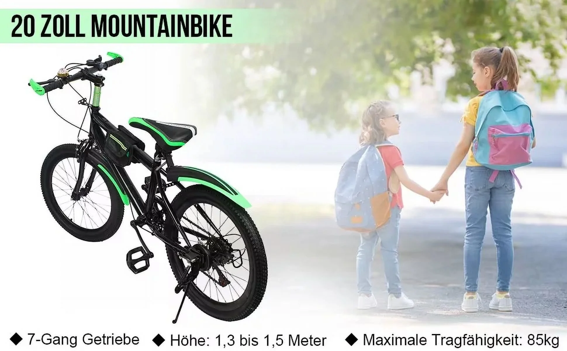 TFCFL Kids Bike 20 in Child Mountain Bike 7 Speeds High Carbon Steel Bicycle City Bike - Womvr