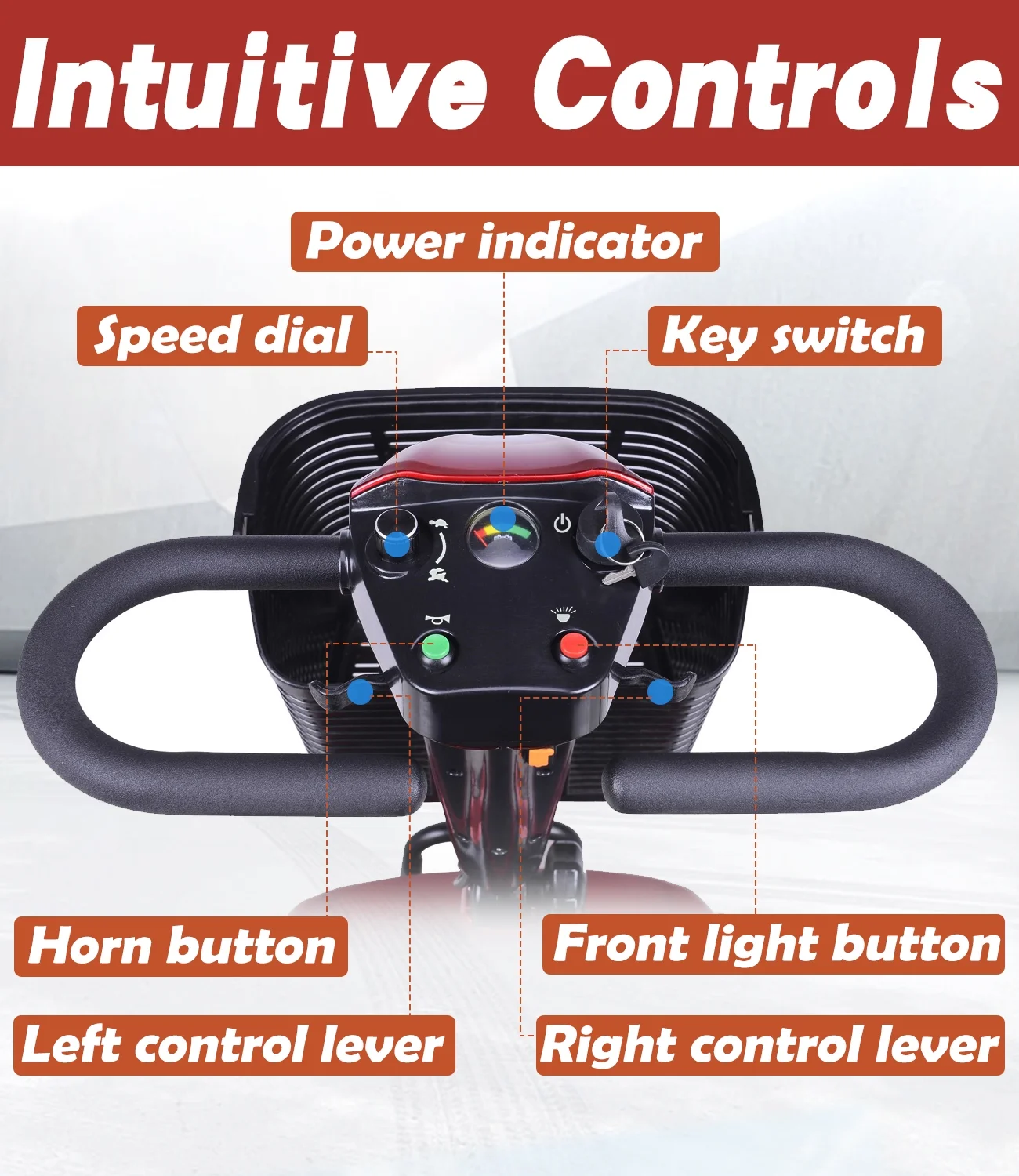 EazinGo 4 Wheel Mobility Scooter, Luxury Travel Scooter for Adults, Elderly Support 260Lbs - Womvr