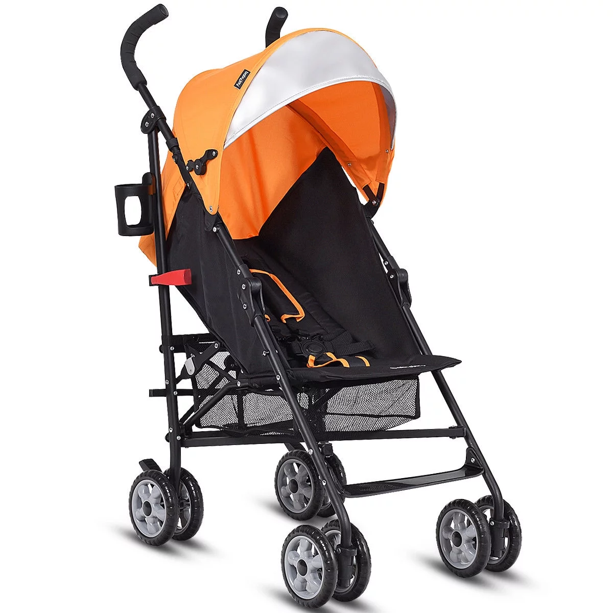 Costway Folding Lightweight Baby Toddler Umbrella Travel Stroller with Storage Basket Black - Womvr