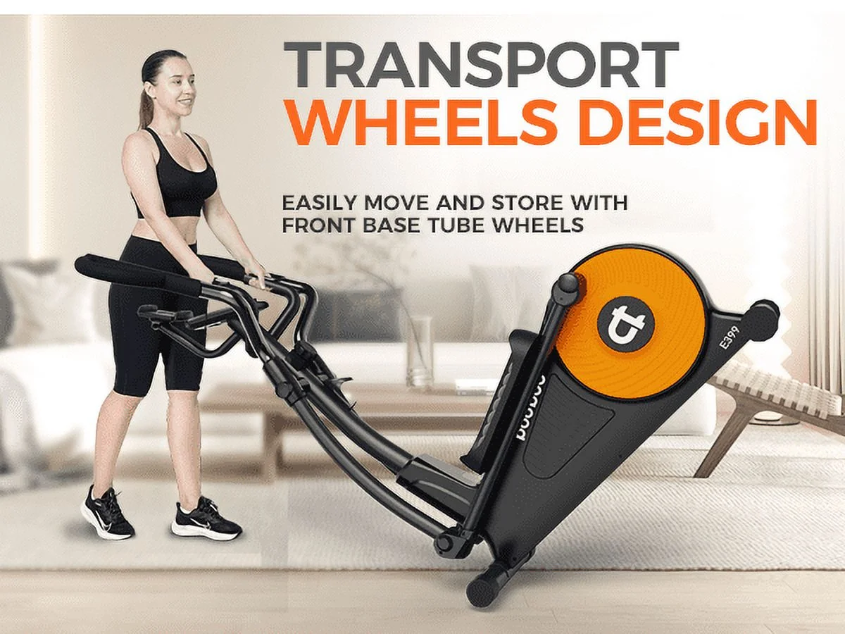 Pooboo Silent Magnetic Elliptical Bike Stationary Exercise Machine for Home Gym Cardio Workout 300lb - Womvr