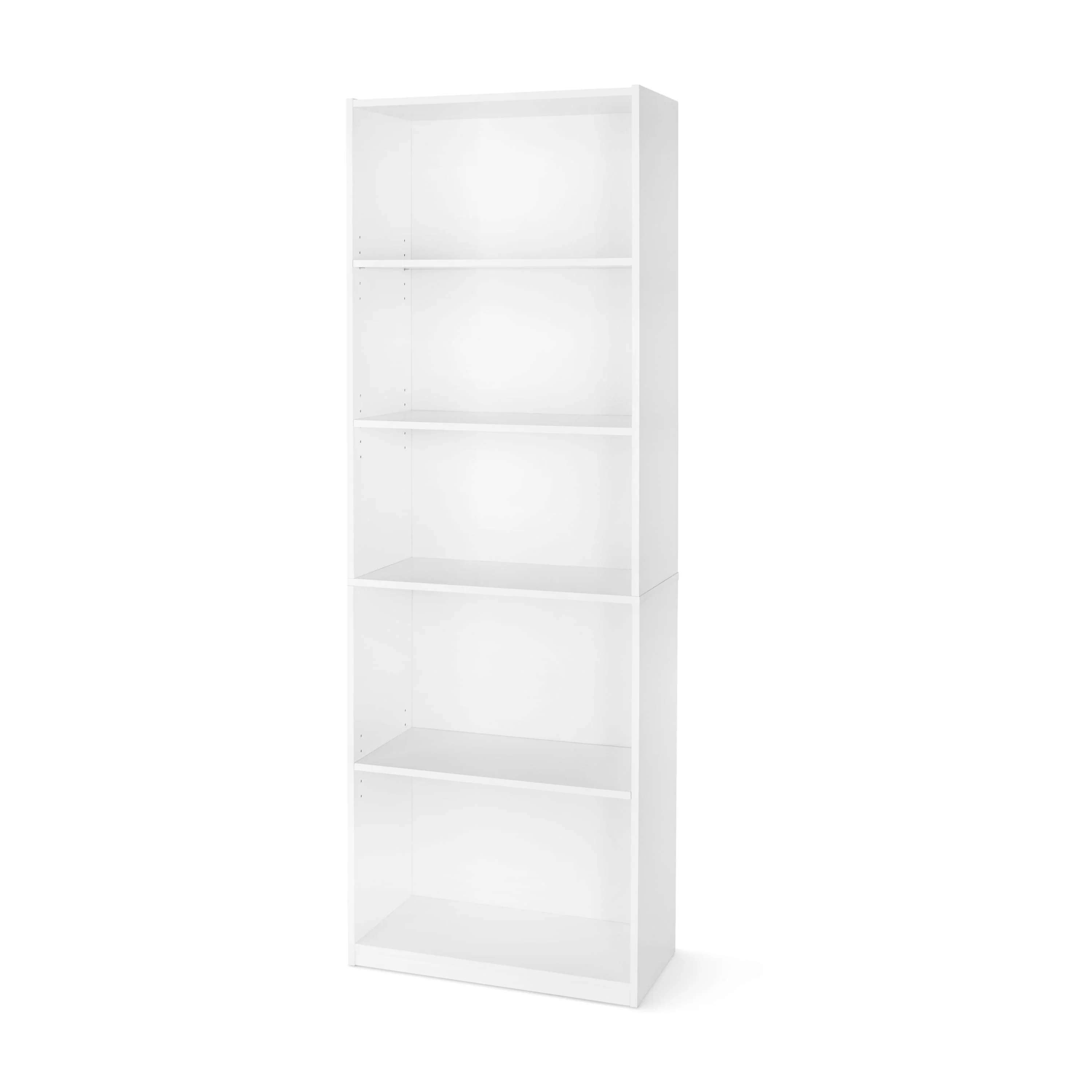 Mainstays 5-Shelf Bookcase with Adjustable Shelves, White - Womvr