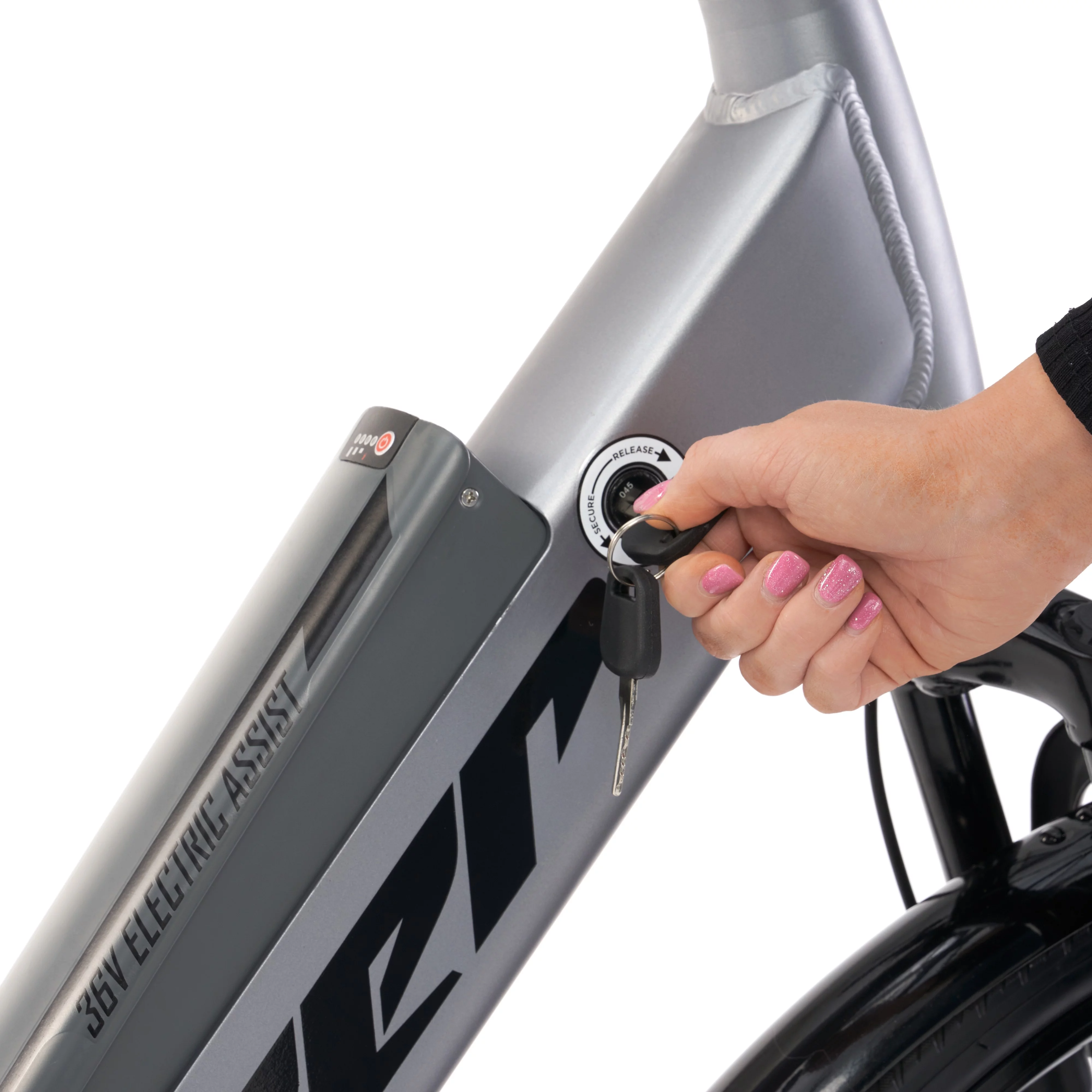 Hyper Bicycles 36V 700C Commuter Electric Bike for Adults, Pedal-Assist, 250W Mid-Drive E-Bike Motor, Matte White - Womvr