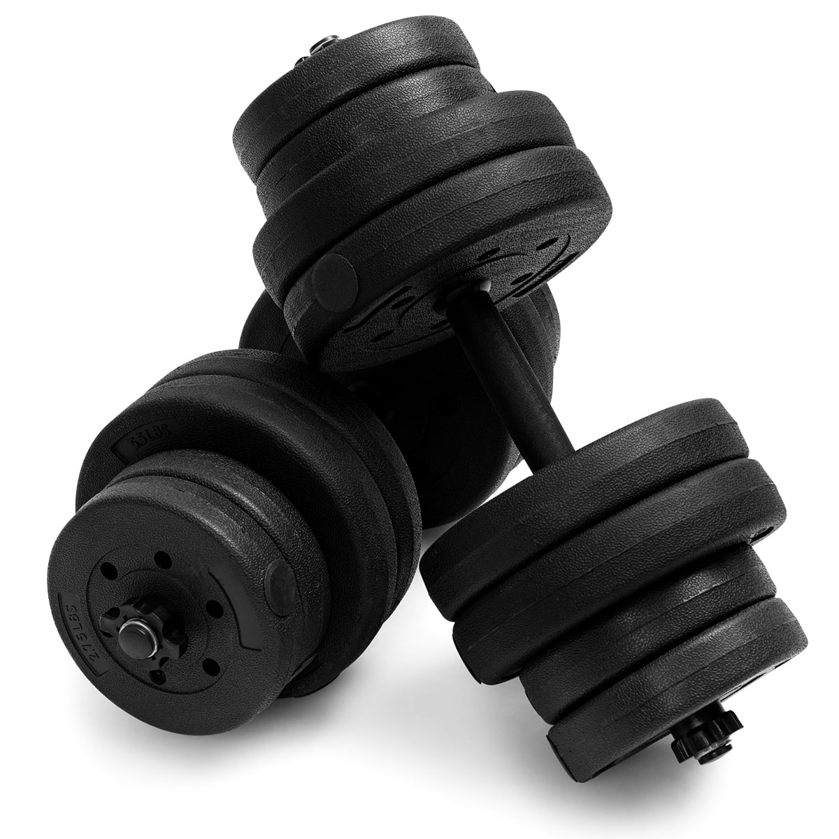 Costway 66 LB Dumbbell Weight Set Fitness 16 Adjustable Plates Workout - Womvr