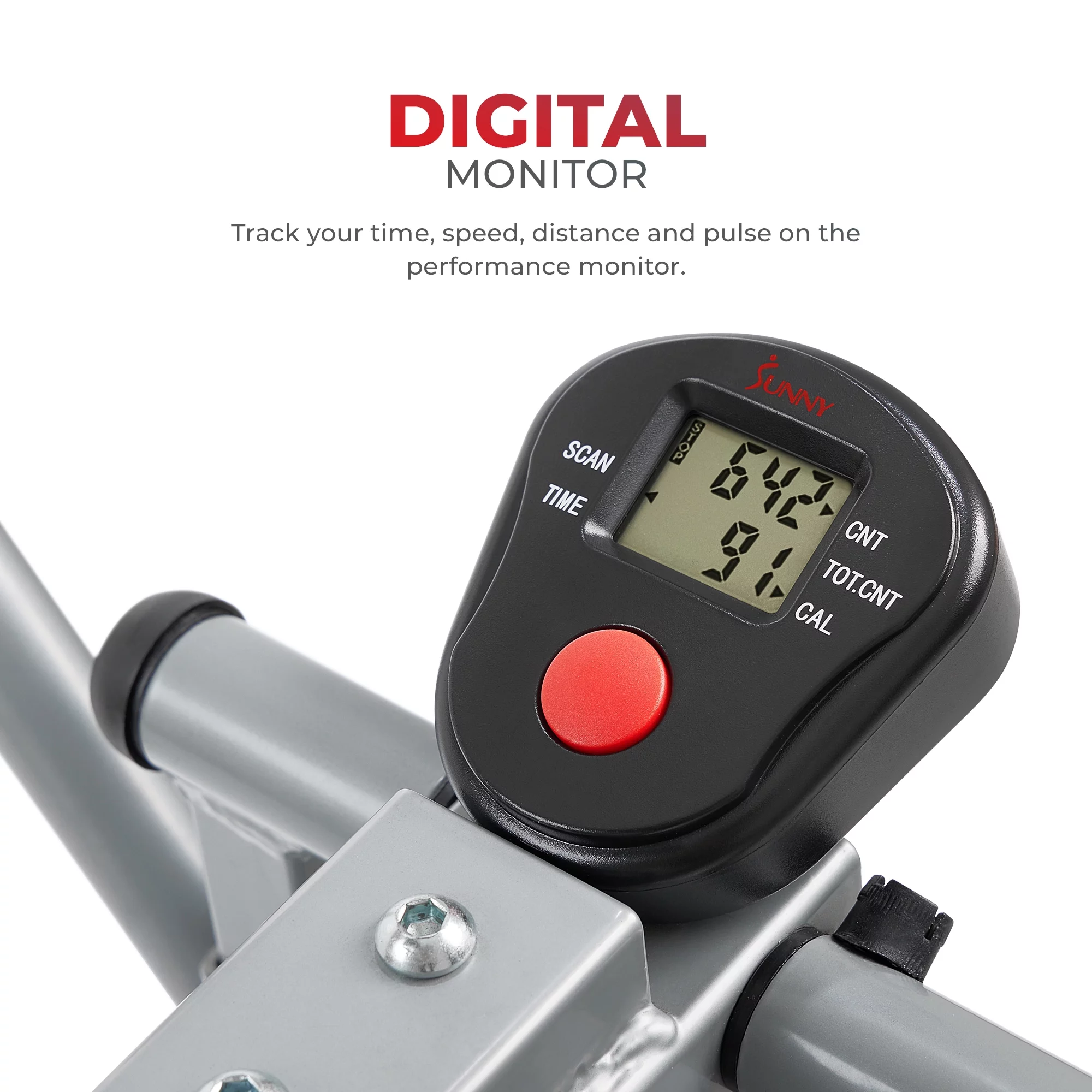 Sunny Health & Fitness SF-E902 Air Walk Trainer Glider w/ LCD Monitor - Womvr