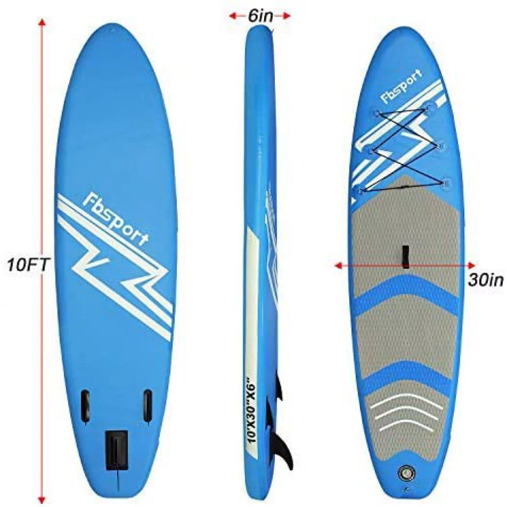 Fbsport 11ft Inflatable Paddle Board SUP, 6'' Thick W/Paddling Fins Pump & Accessories Pack, Green - Womvr