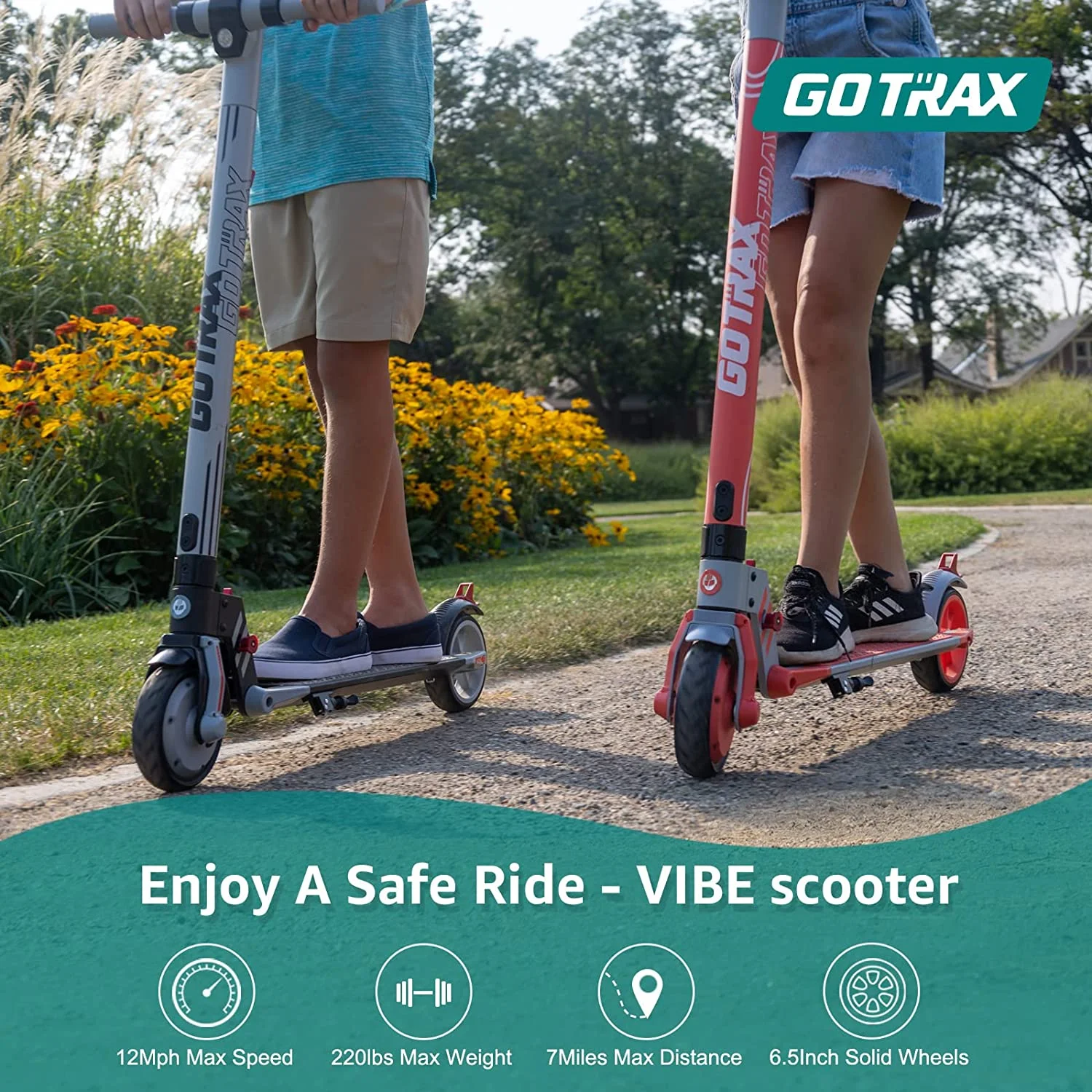 GOTRAX Vibe Electric Scooter for Kids Teens 8-15, 250W 6.5