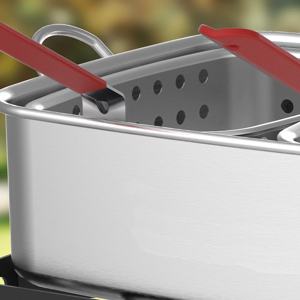 Nexgrill 18 Qt. Aluminum Fish Fryer w/ Double Basket, Perfect Outdoor Deep Fryer, Boiler, & Portable Cooker - Womvr