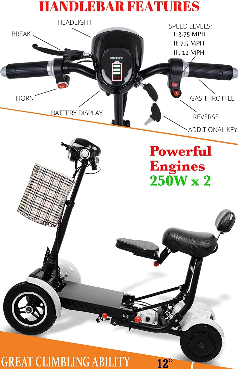 Ephesus S5 — Electric |Foldable, Lightweight, Battery Power| Four-Wheel Mobility Scooter - Womvr