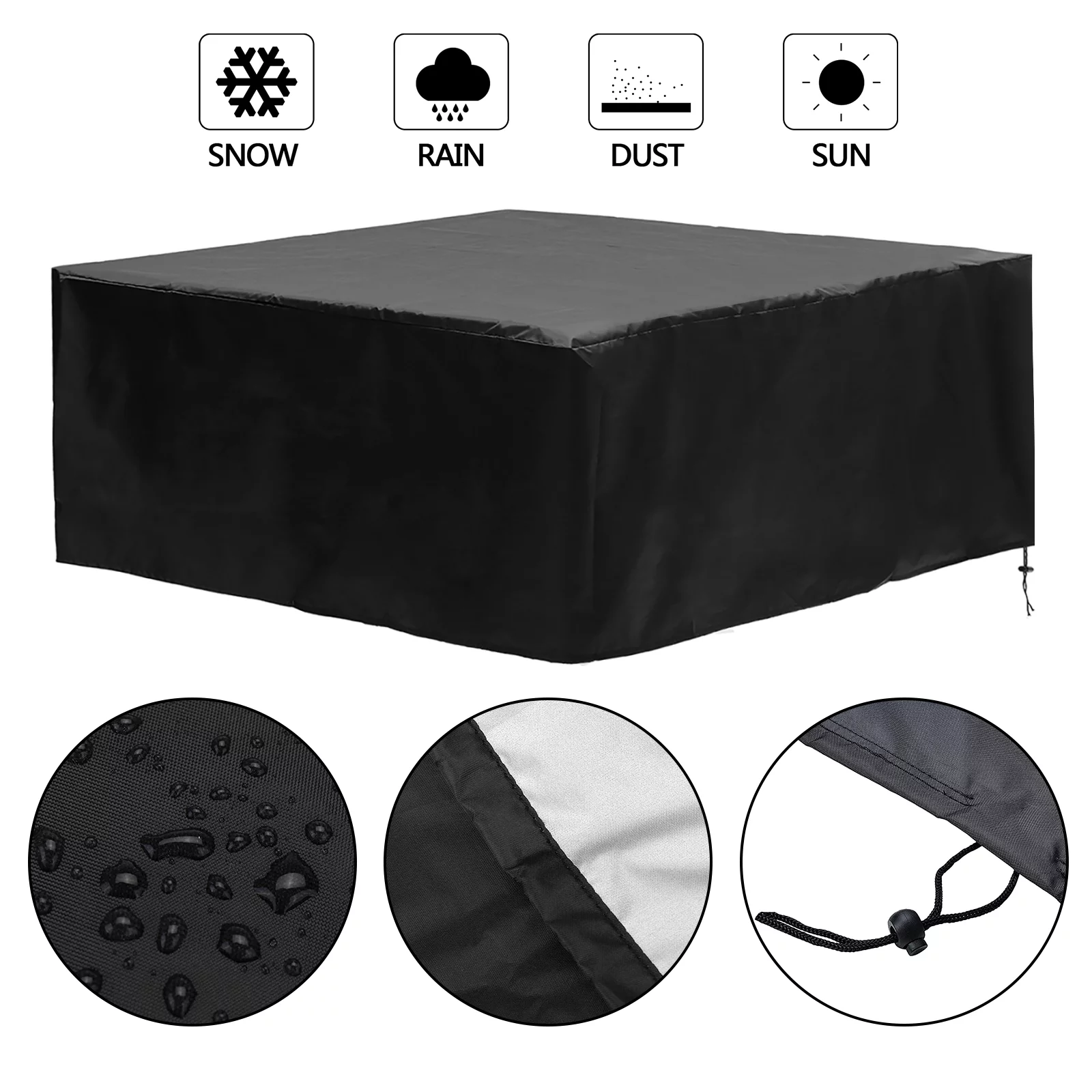 Lovote Heavy Duty Waterproof Hot Tub Spa Cover Cap Water Resistant Protective Cover 3 Sizes - Womvr