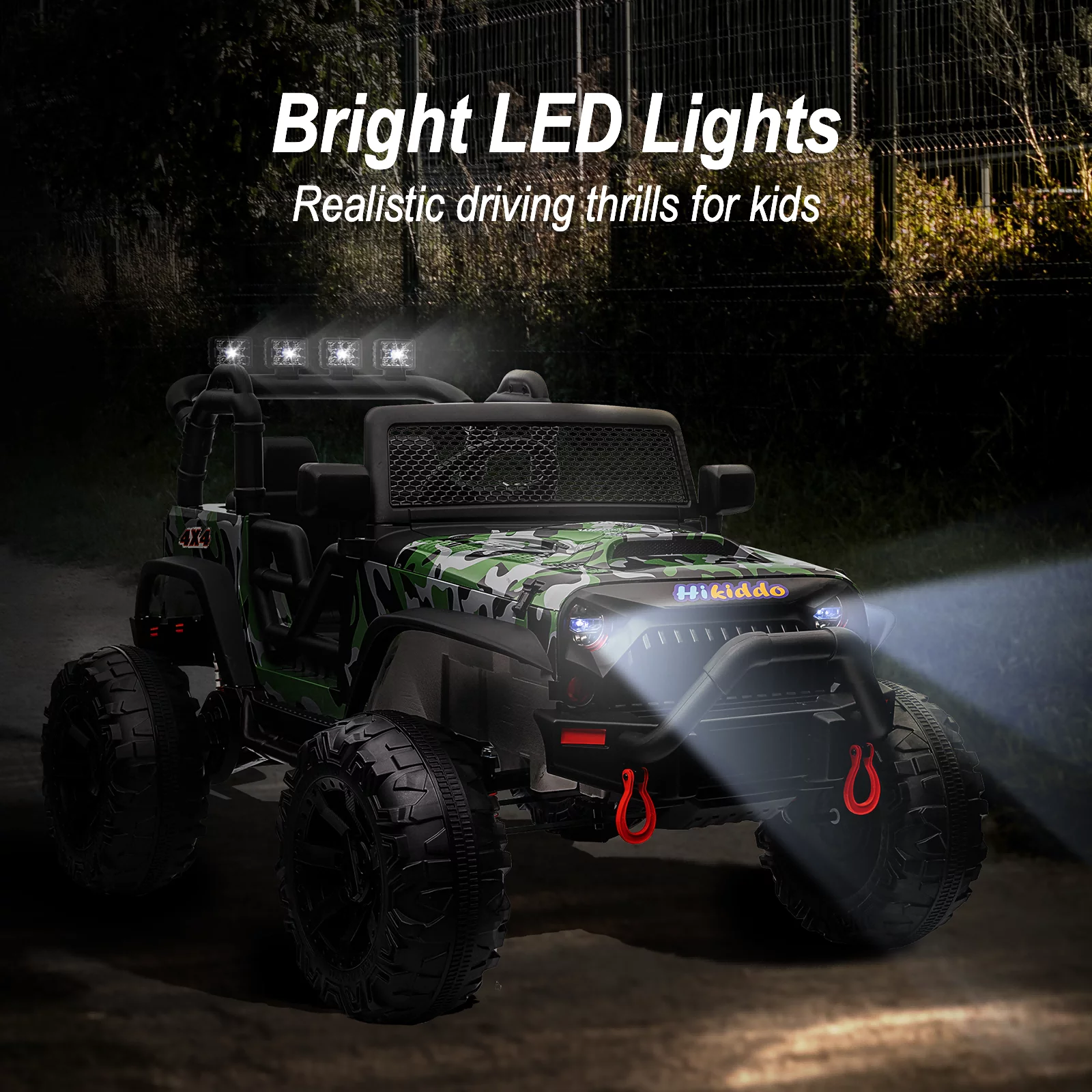 Hikiddo 24V Kids Ride on Truck, 2 Seater Powered Ride on Toy Car with Remote - Womvr