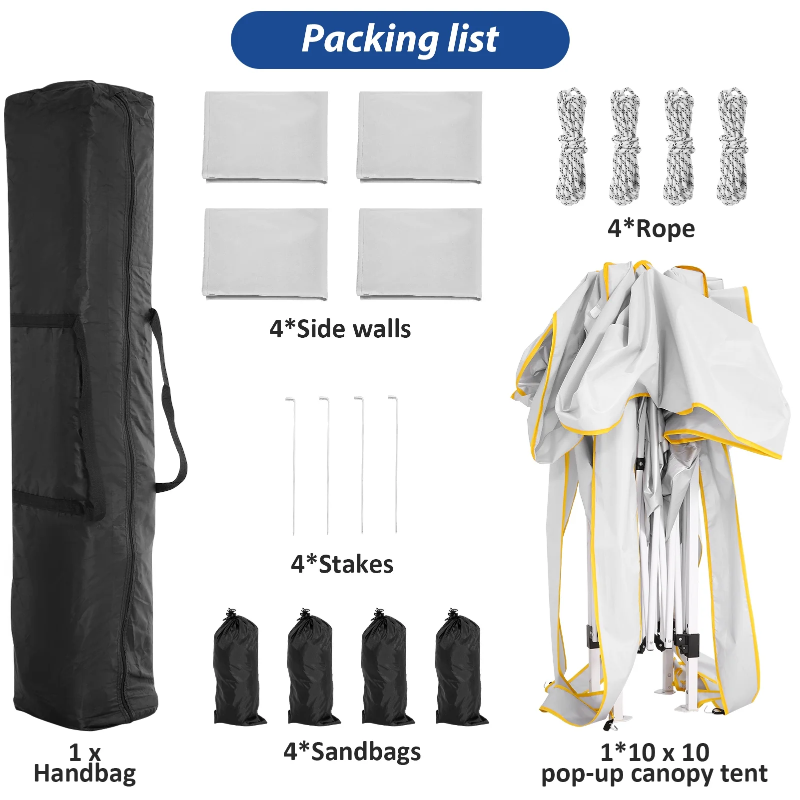 SANOPY 10' x 10' Pop up Canopy, UV and Rain Resistant Canopy Shelter with 4 Removable Sidewalls and Sandbags, Outdoor Canopy with Carry Bag for Grass, Beach and Camping - Womvr