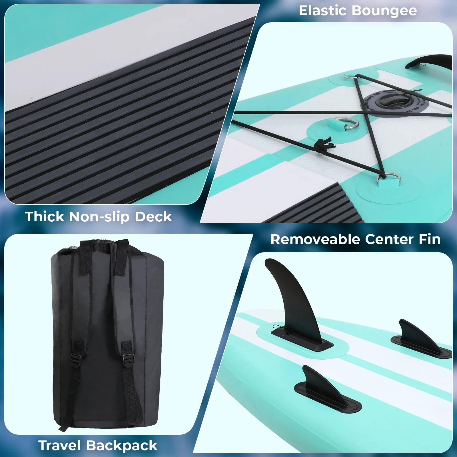 Arlopu 11FT Stand Up Paddle Board Inflatable with Premium SUP Accessories & Backpack, Non-Slip Deck, Waterproof Bag, Leash, Paddle and Hand Pump - Womvr