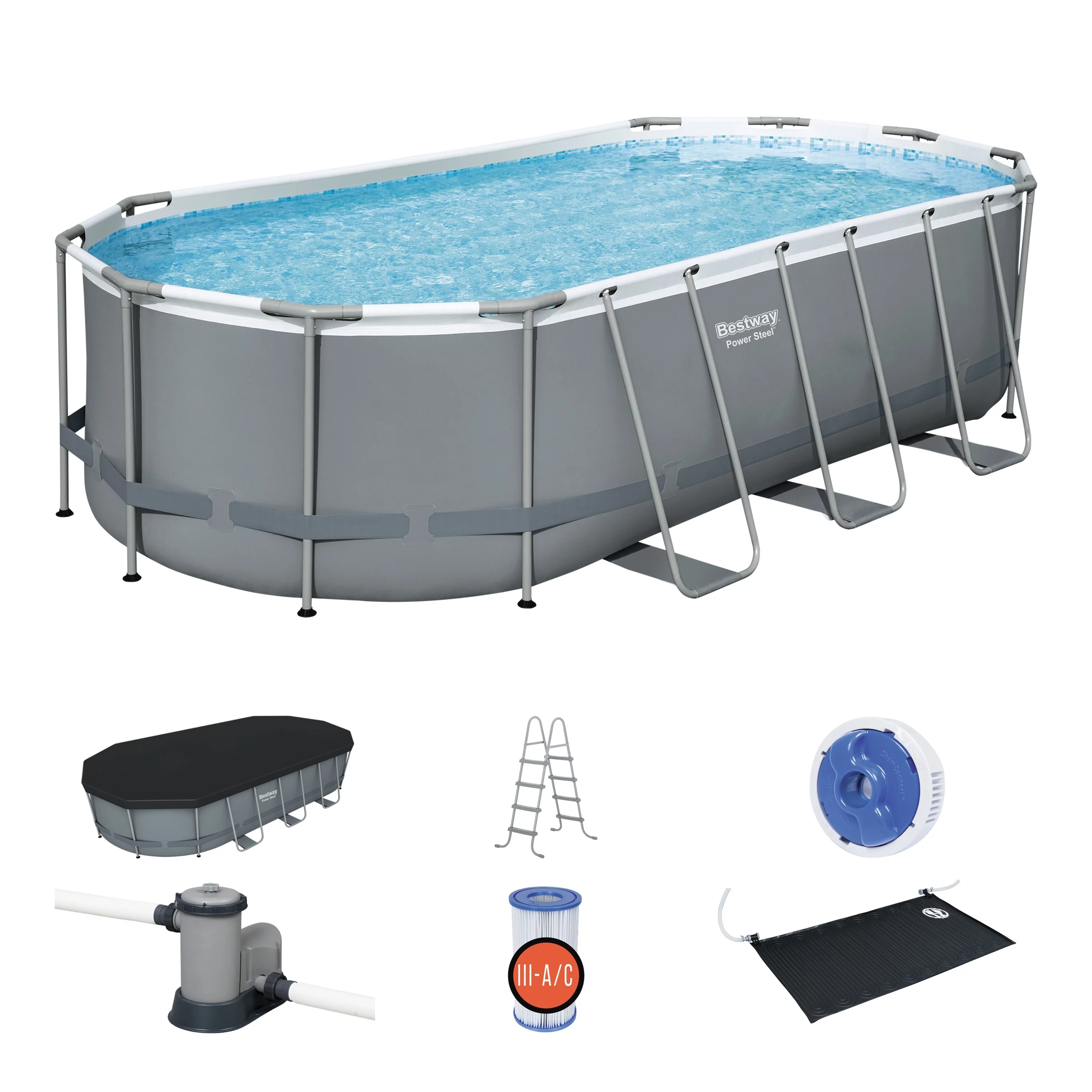Bestway Power Steel 18' x 9' x 48'' Oval Above Ground Pool Set - Womvr