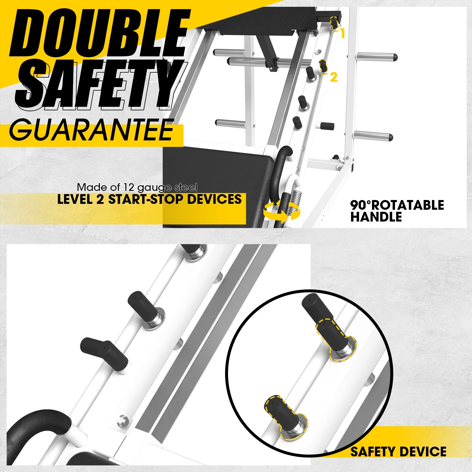 syedee Leg Press Machine with Calf Block, 1500LBS Weight Capacity Adjustable Leg Machine with Resistance Band Pegs and Plate Storages, Workout Equipment for Strength Training - Womvr