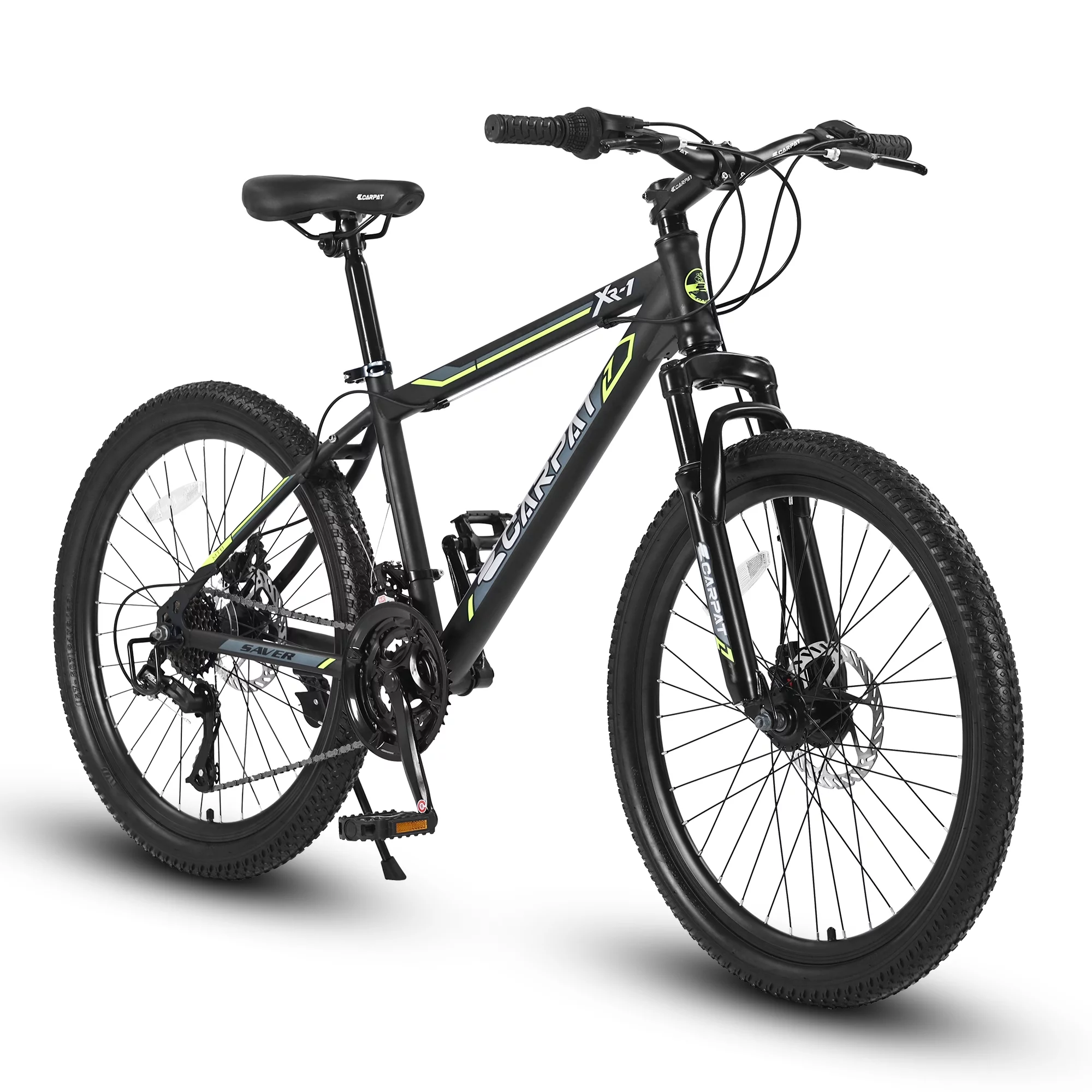 24 inch Mountain Bike, Shimano 21 Speed Drive, Dual Disc Brake, Front Suspension MTB For Boy Girl - Womvr