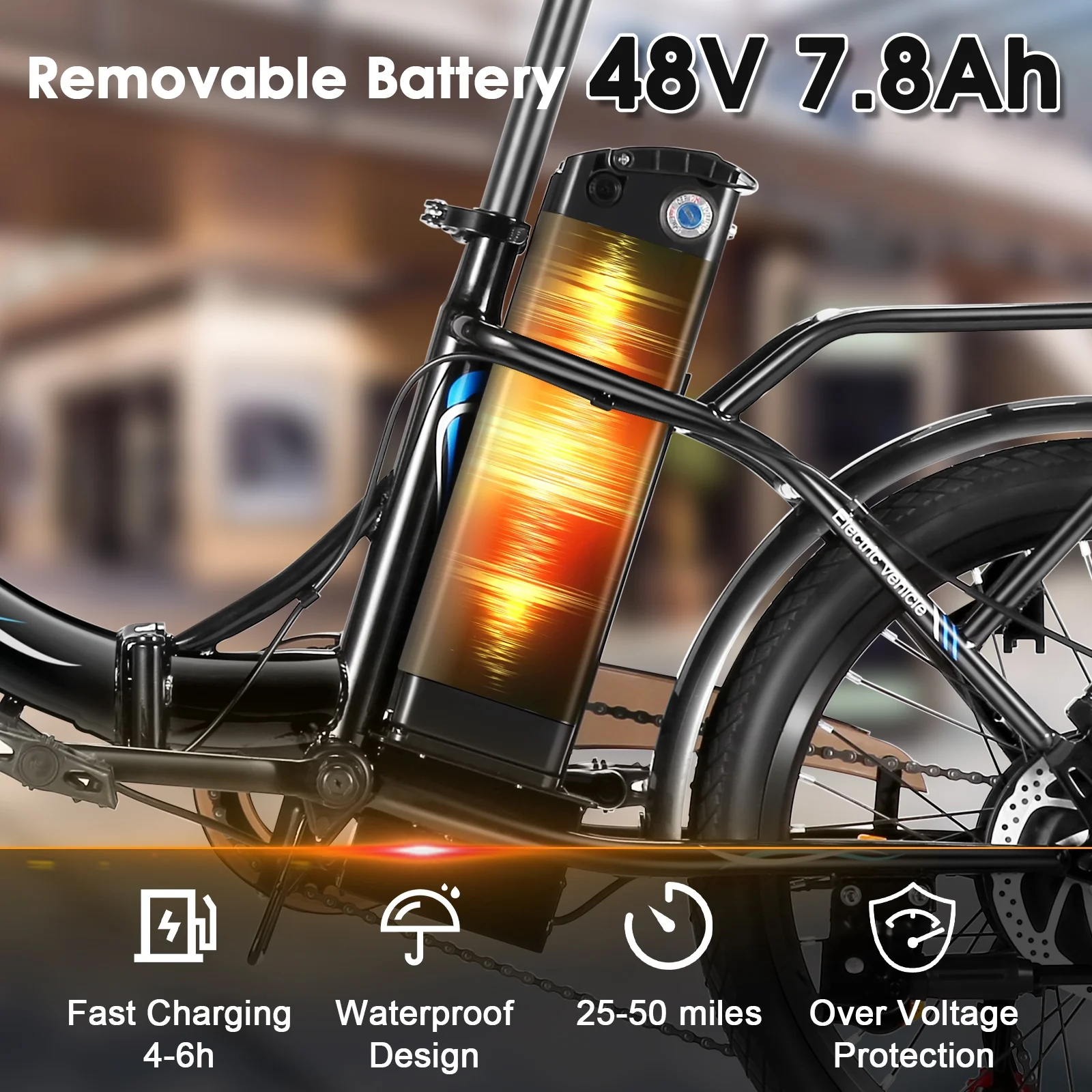 Elifine 500W Folding Electric Bike for Adults, 20