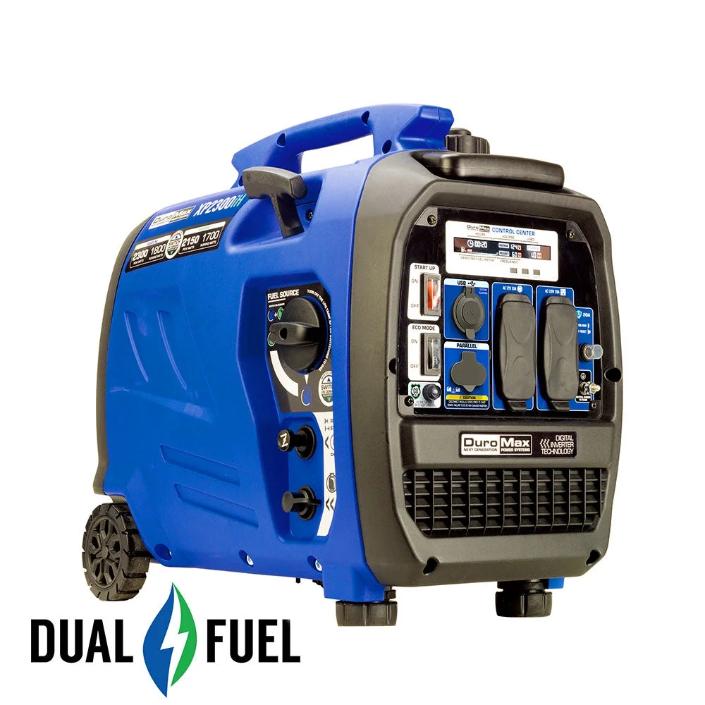 DuroMax XP2300iH 2,300 Watt Portable Dual Fuel Inverter Generator with CO Alert - Womvr