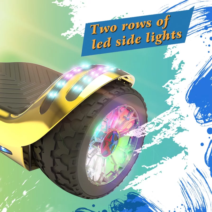 Hoverstar ul2272 Hoverboard All-Terrain LED Flash Wide All Terrian Wheel, Blue - Womvr