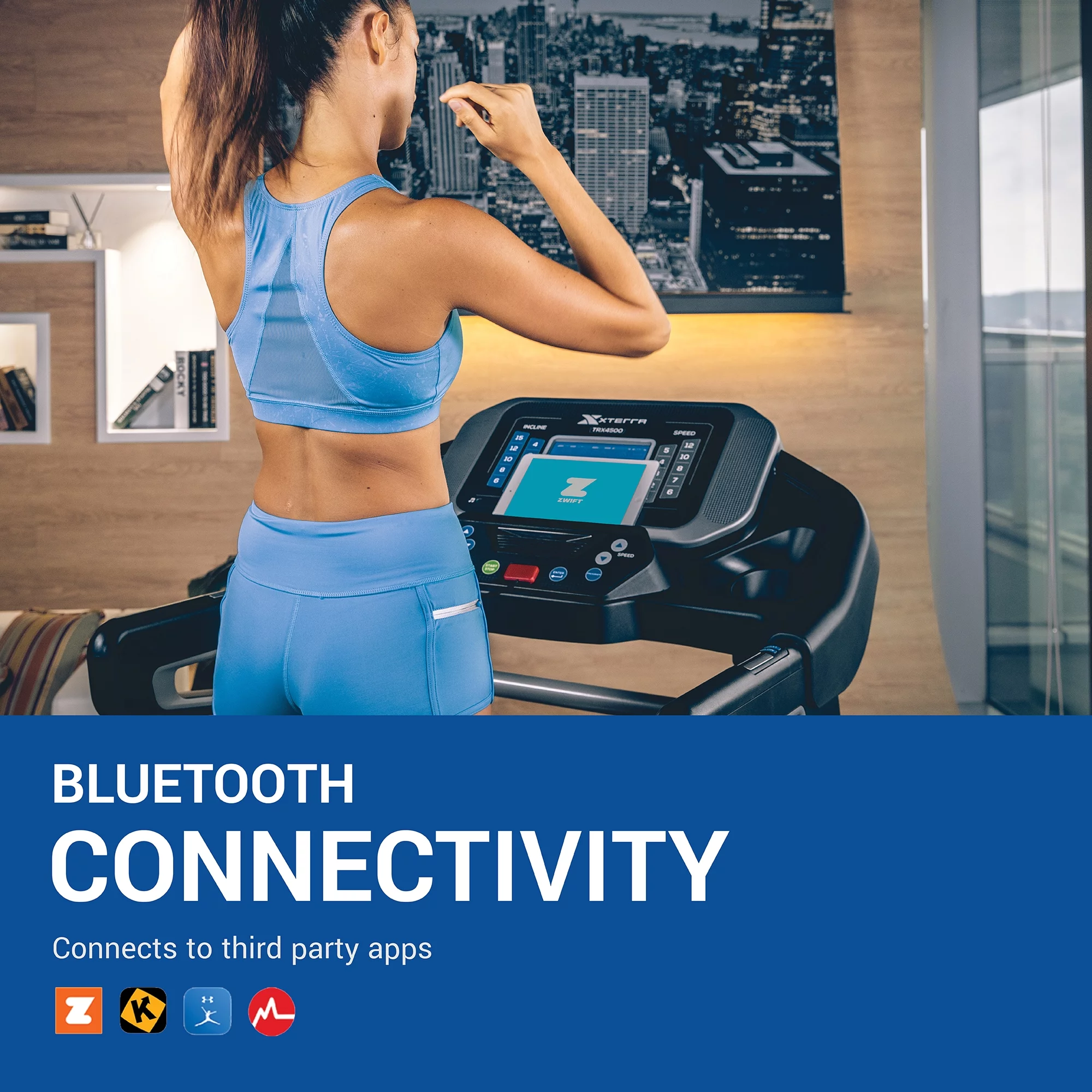 XTERRA Fitness TRX4500 Folding Treadmill with Bluetooth, 3.25 HP Motor, 15 Incline Levels, 350 lb Weight Limit - Womvr