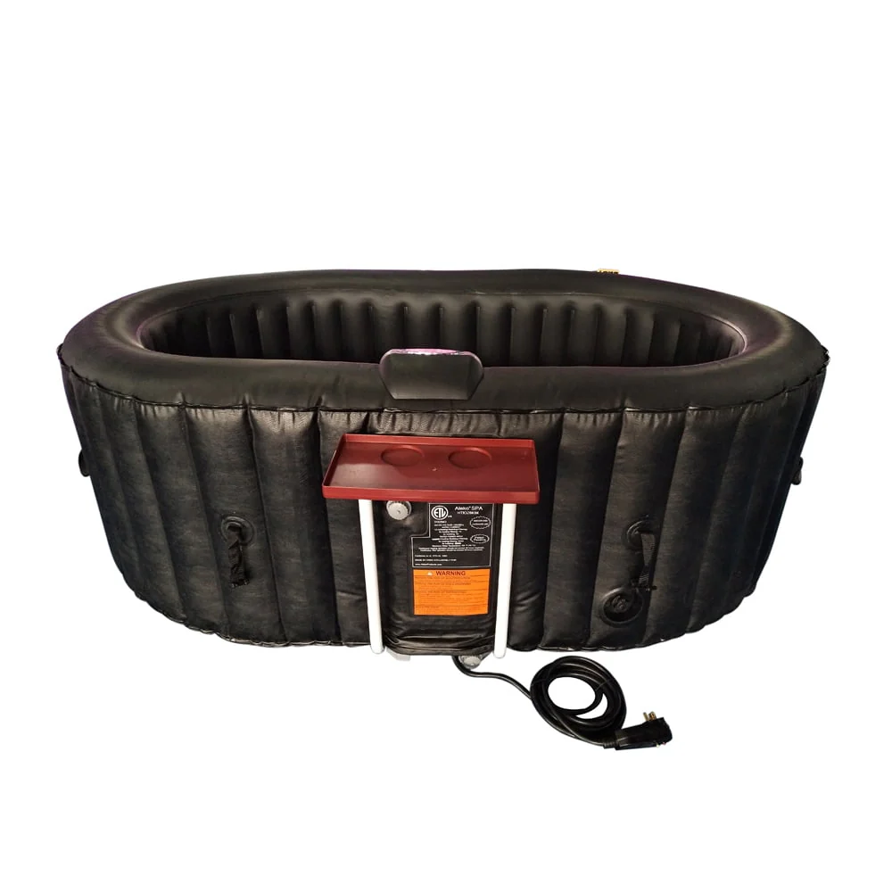 ALEKO 145 Gallon 2 Person Brown Oval Inflatable Jetted Hot Tub with Cover - Womvr