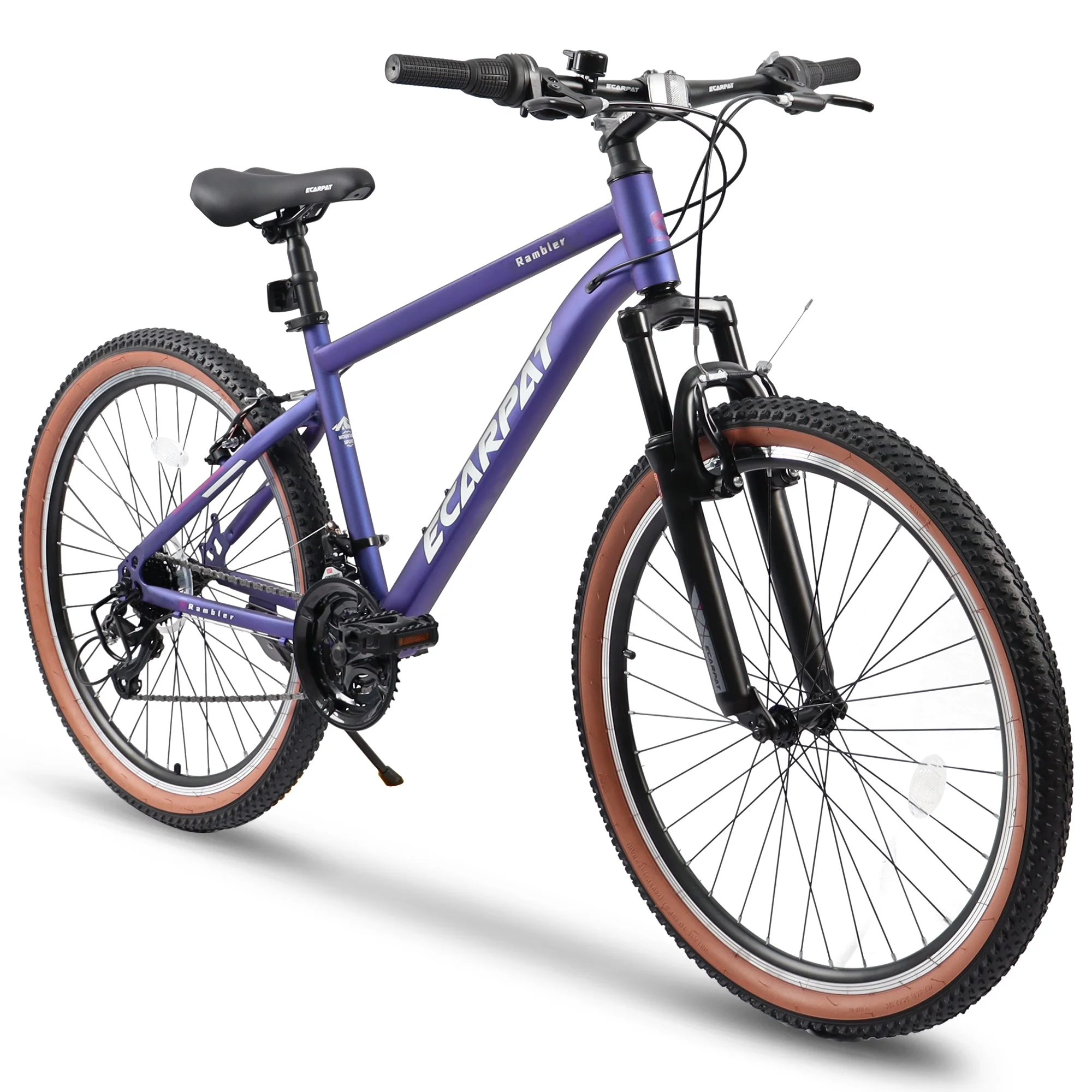 FFOMO 26 inch Mountain Bike, 21-Speed, U Brakes Commuter Bike, Thumb Shifter Front Fork Bicycles - Purple - Womvr
