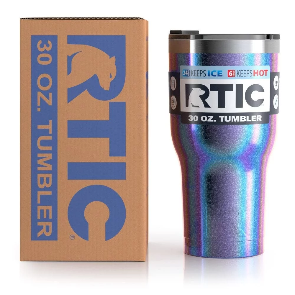 RTIC 30 OZ Insulated Tumbler Stainless Steel Coffee Travel Mug with Lid, Spill Proof, Hot Beverage and Cold, Portable Thermal Cup for Car, Camping, Deep Harbor - Womvr