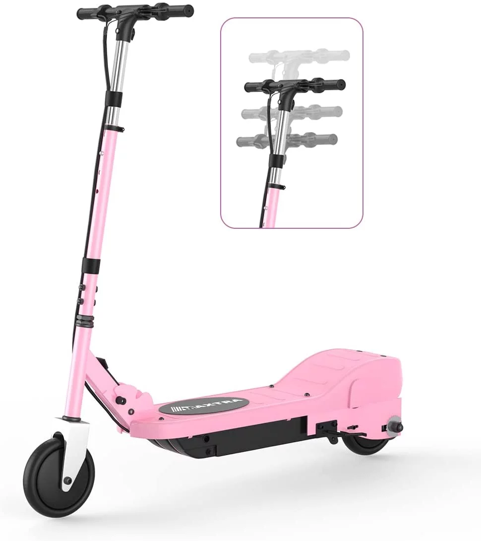 Maxtra Scooters E100 Electric Scooter for Kids Ages 6-12 - Up to 10 Mph, Foldable and Adjustable Handlebar - Womvr