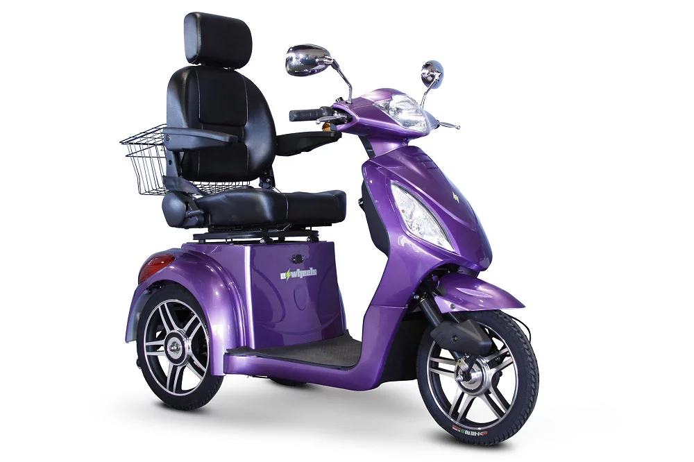 E-Wheels EW-36 3-Wheel 500W High Power Electric Mobility Scooter, Purple - Womvr