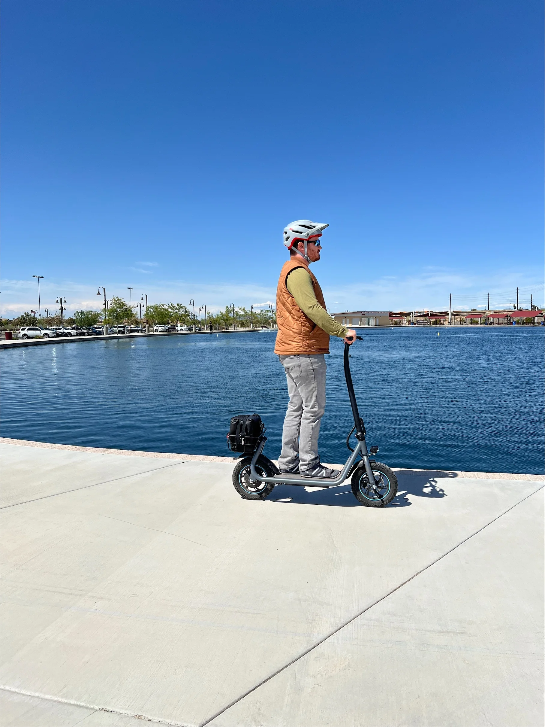 Kistp 550W Electric Scooter for Adults, 12 inch Commuter Electric Scooter with Basket and Wide Deck - up to 20 Miles 18.6MPH-Blue - Womvr
