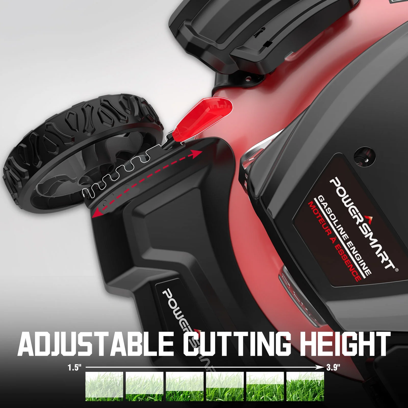 PowerSmart Gas Push Lawn Mower, Powered 21-inch 3-in-1 with 144cc OHV 4-stoke Gas Engine - Womvr