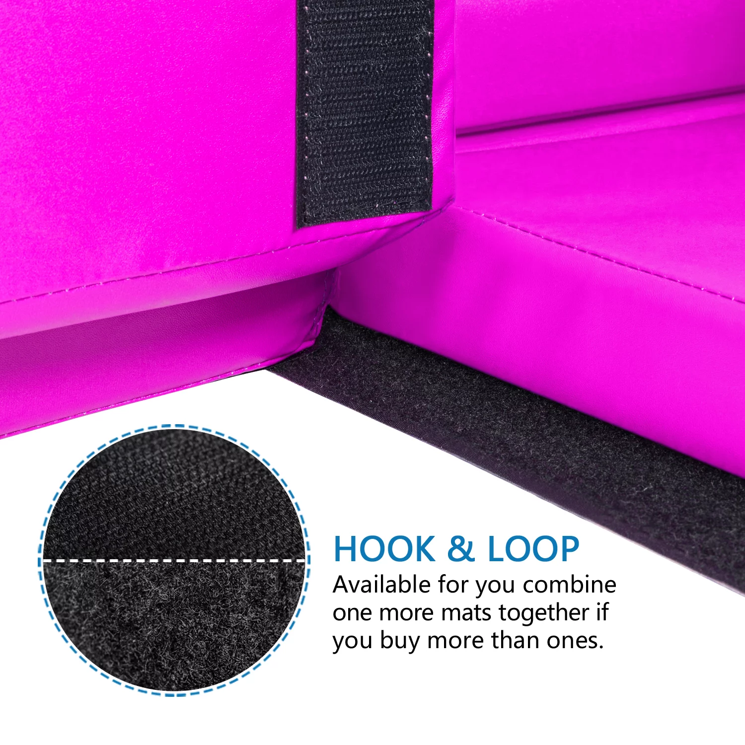 Matladin 8' Folding Gymnastics Gym Exercise Aerobics Mat, 8ft x 2ft x 2in PU Leather Tumbling Mats (Pink) - Womvr