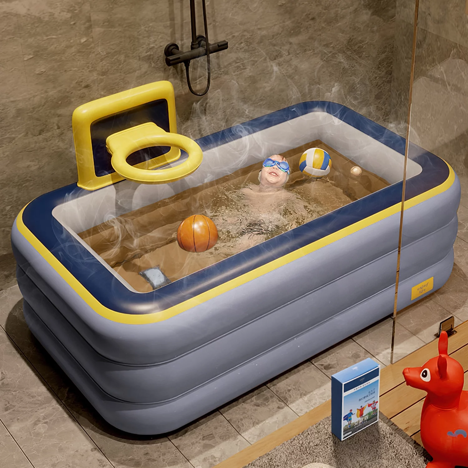 SPOWAY Blow up Pool, Inflatable Pool for Kids, Swimming Pool, Swim Center Family Inflatable Pool for Ages 6+ - Womvr